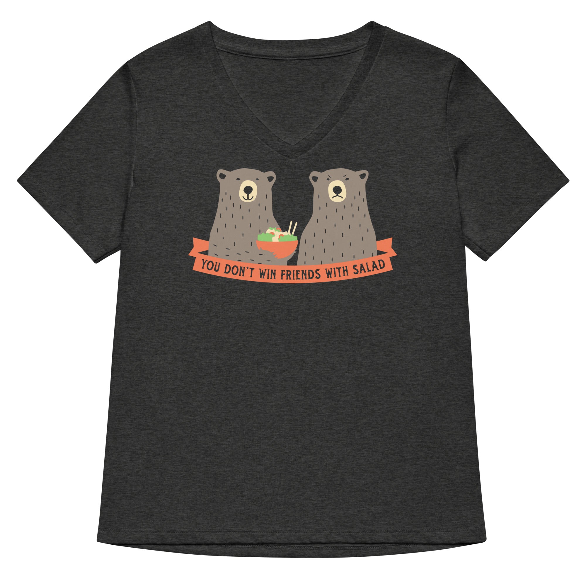 You Don't Win Friends With Salad Women's V-Neck Tee Hoodie, Sweatshirt | PureTeeCo.com (Image 3)