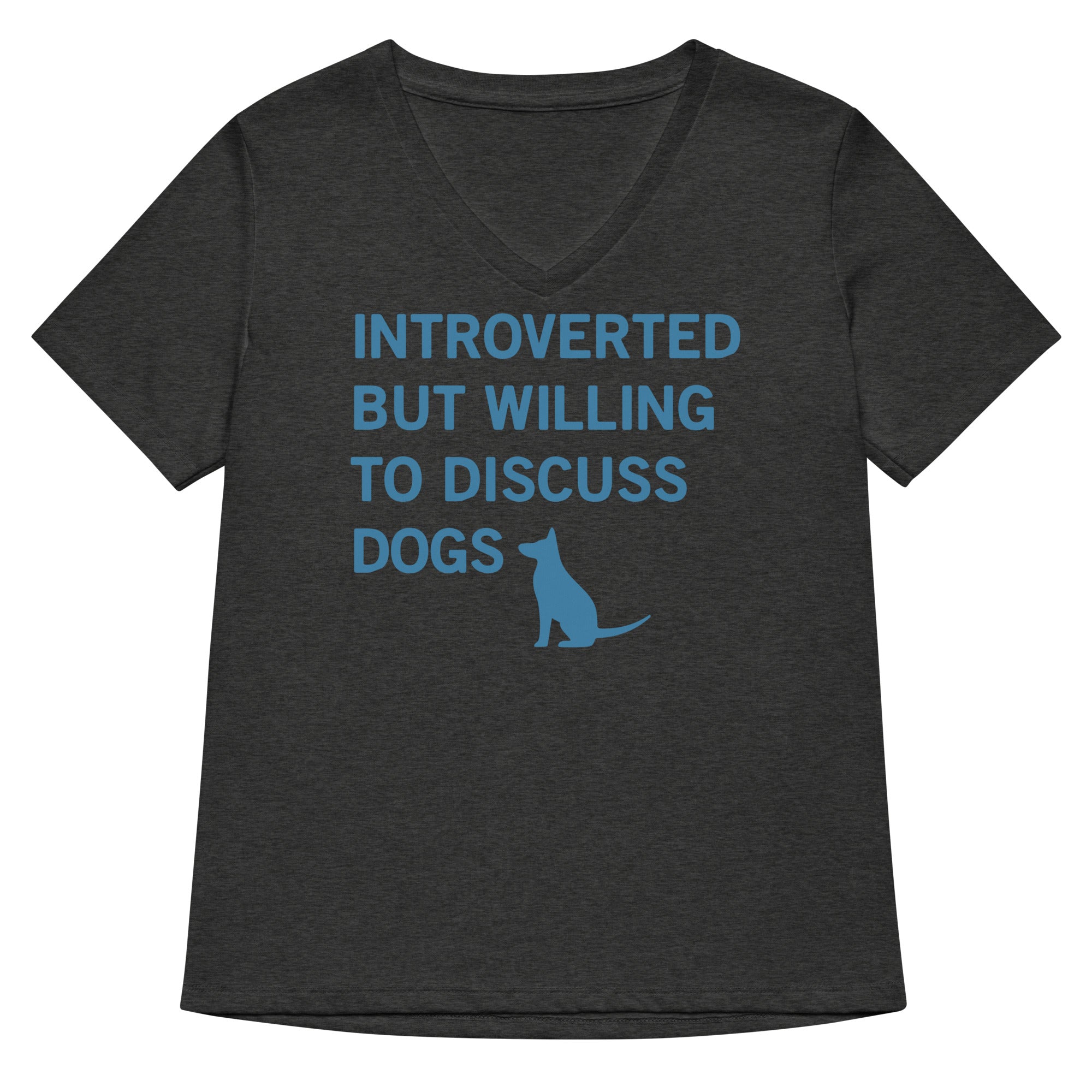 Introverted But Willing To Discuss Dogs Women's V-Neck Tee Hoodie, Sweatshirt | PureTeeCo.com (Image 3)