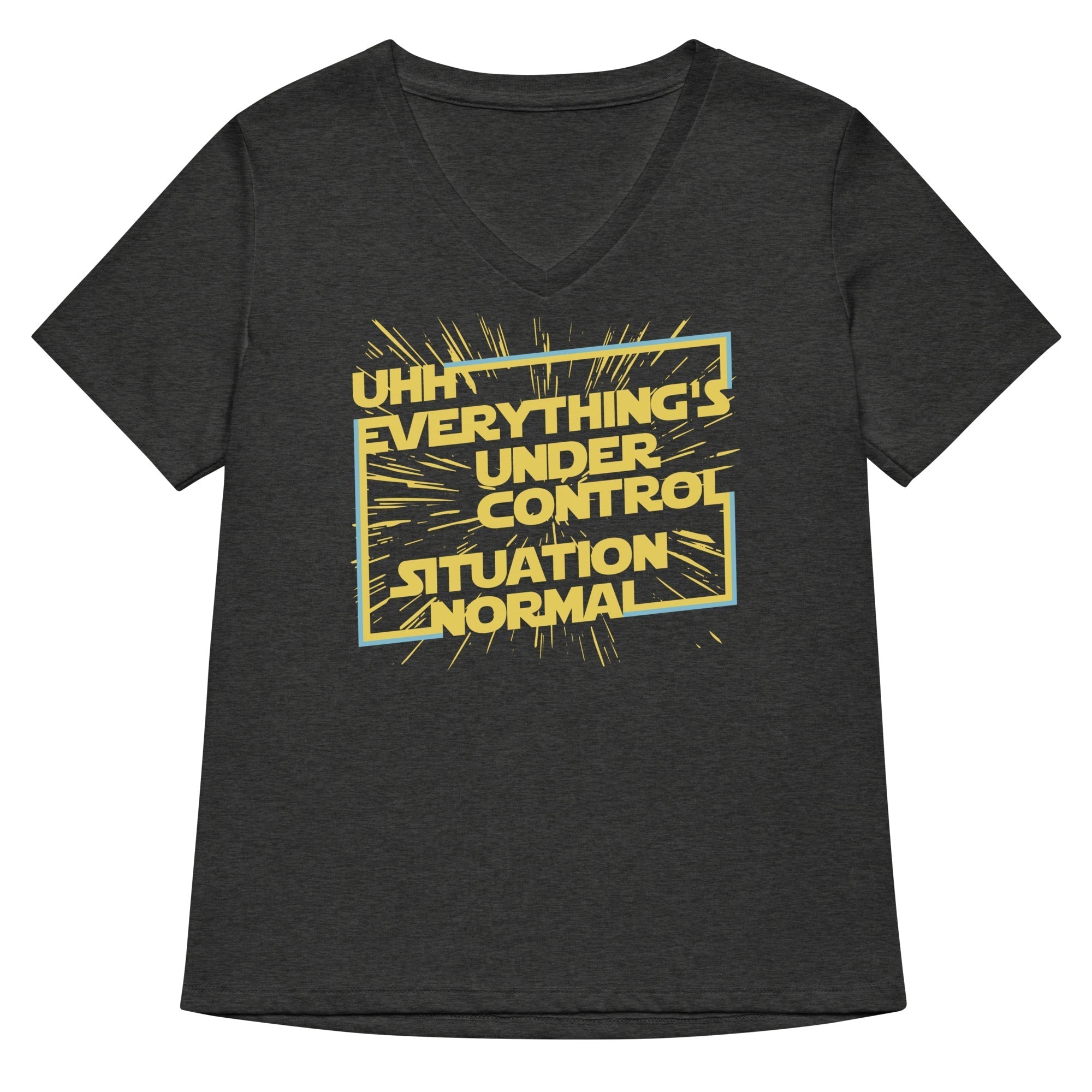 Everything's Under Control Situation Normal Women's V-Neck Tee Hoodie, Sweatshirt | PureTeeCo.com (Image 1)
