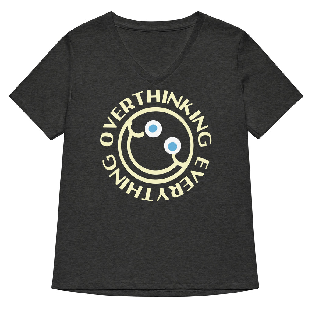 Overthinking Everything Women's V-Neck Tee Hoodie, Sweatshirt | PureTeeCo.com (Image 4)