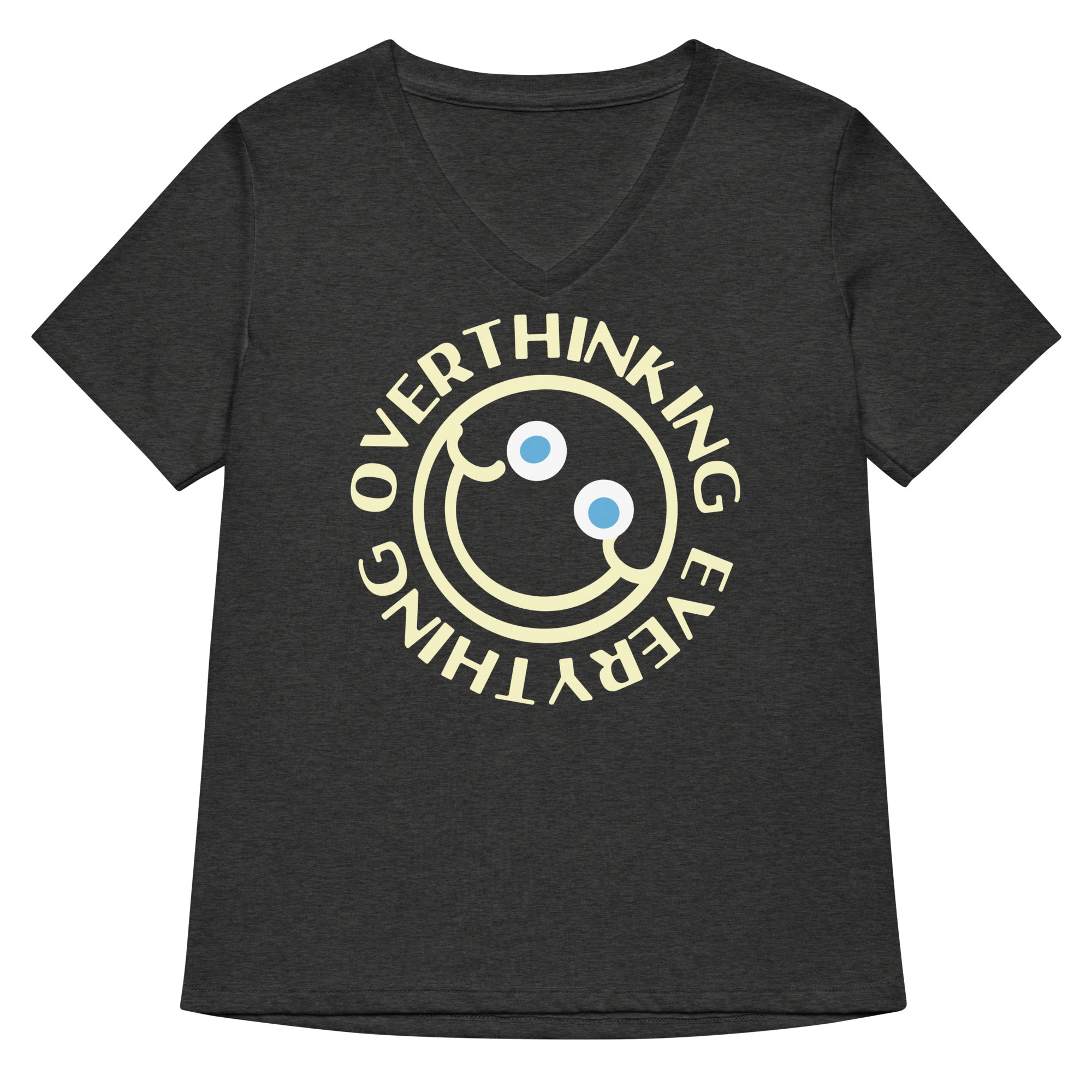 Overthinking Everything Women's V-Neck Tee Hoodie, Sweatshirt | PureTeeCo.com (Image 4)