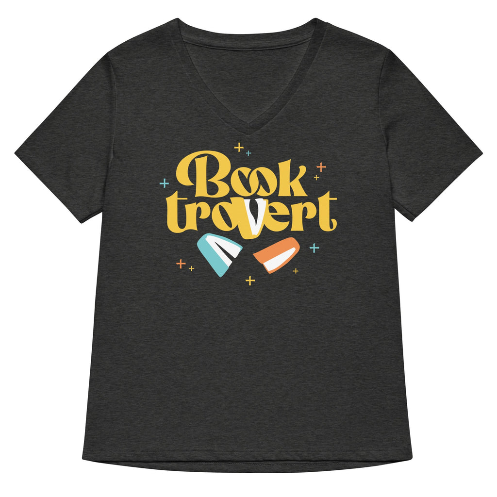Booktrovert Women's V-Neck Tee Hoodie, Sweatshirt | PureTeeCo.com (Image 4)