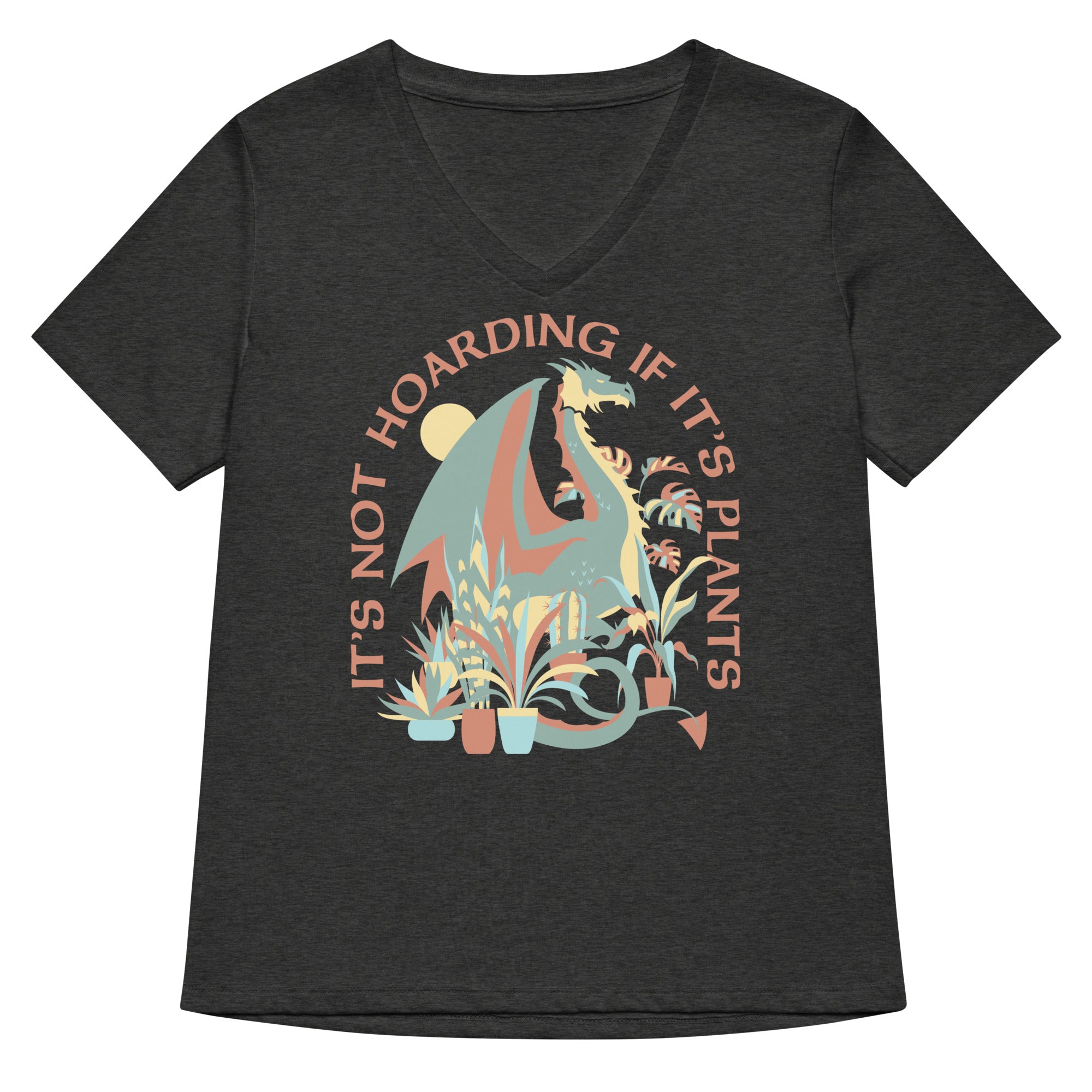 It's Not Hoarding If It's Plants Women's V-Neck Tee Hoodie, Sweatshirt | PureTeeCo.com (Image 3)