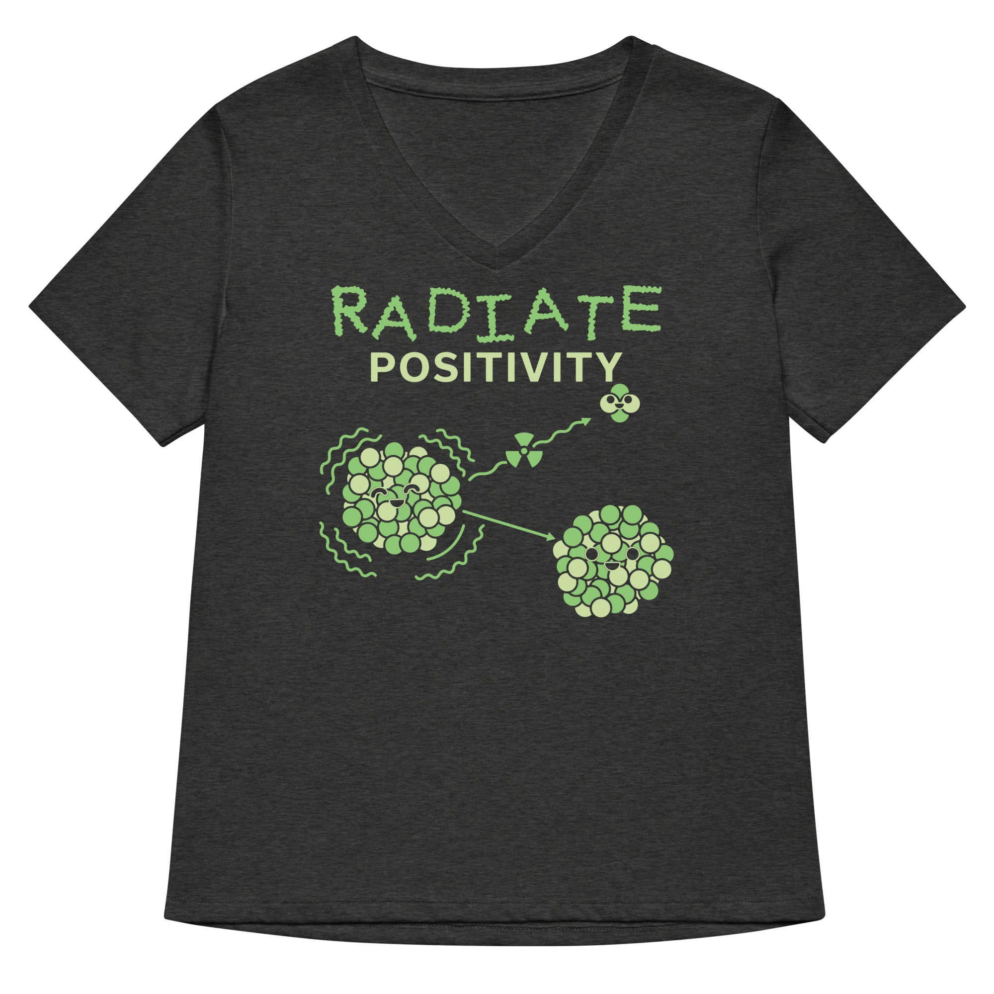 Radiate Positivity Women's V-Neck Tee Hoodie, Sweatshirt | PureTeeCo.com (Image 3)