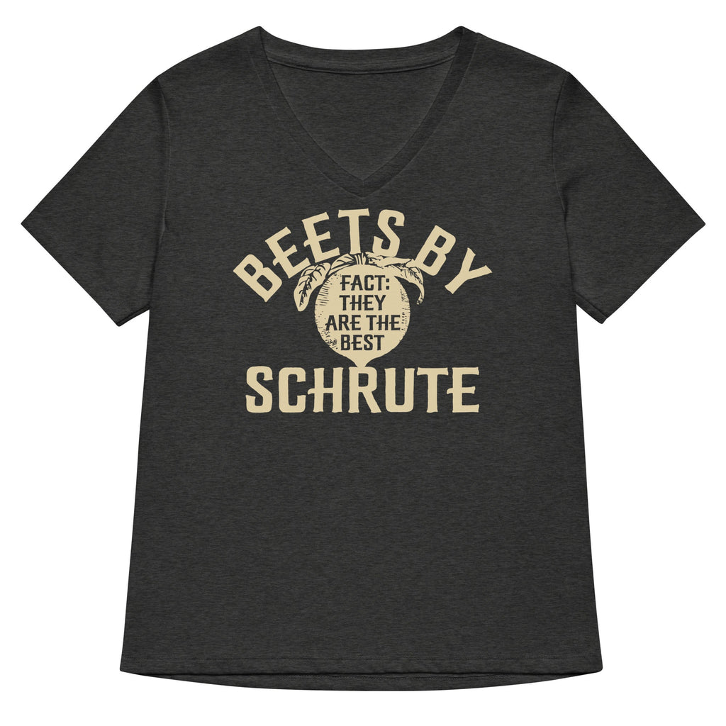 Beets By Schrute Women's V-Neck Tee Hoodie, Sweatshirt | PureTeeCo.com (Image 3)
