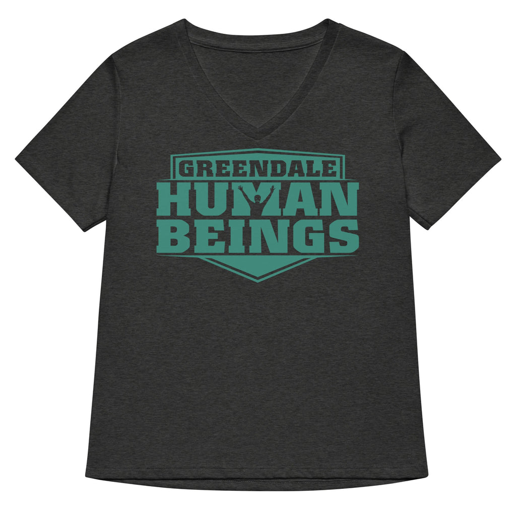 Greendale Human Beings Women's V-Neck Tee Hoodie, Sweatshirt | PureTeeCo.com (Image 3)