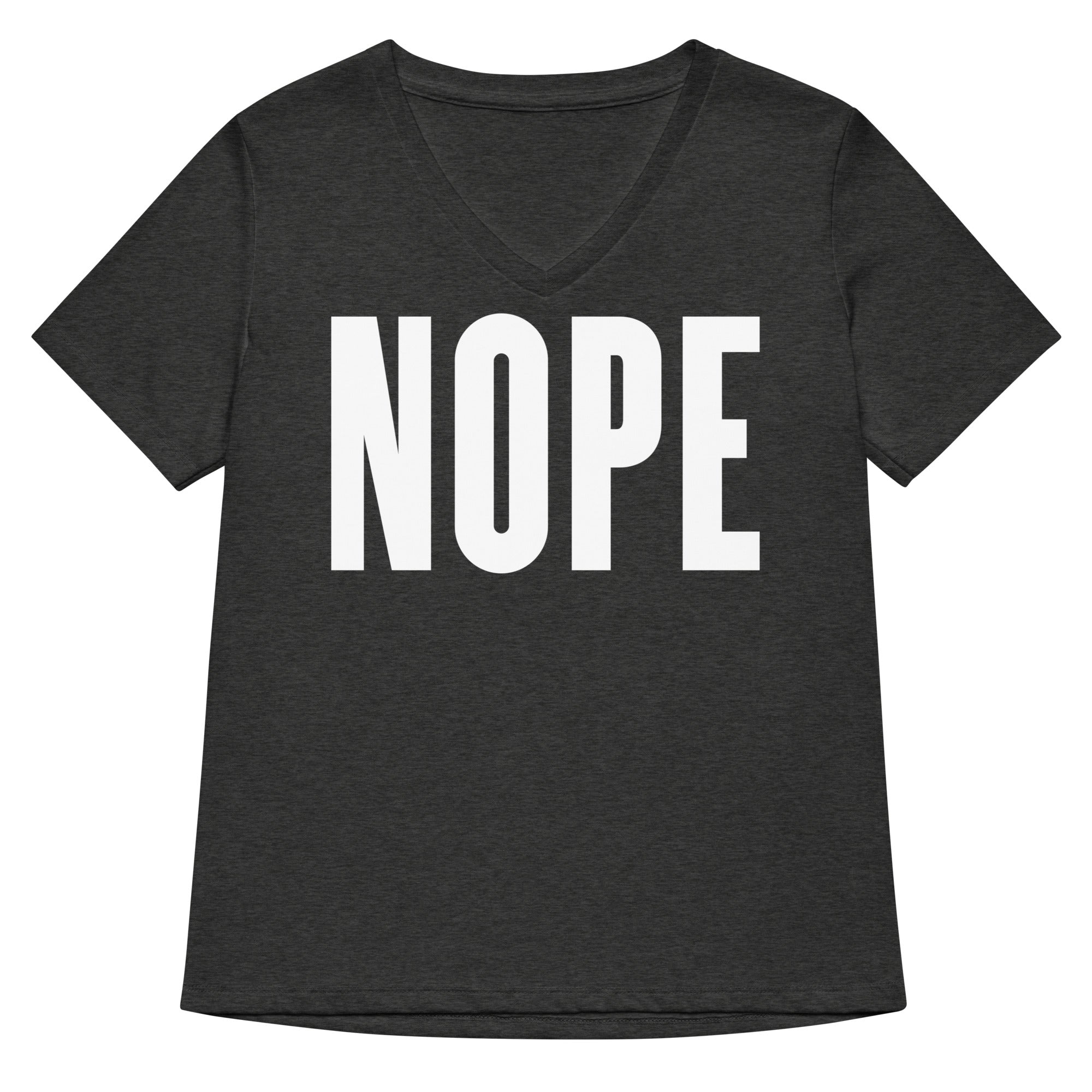 Nope Women's V-Neck Tee Hoodie, Sweatshirt | PureTeeCo.com (Image 3)