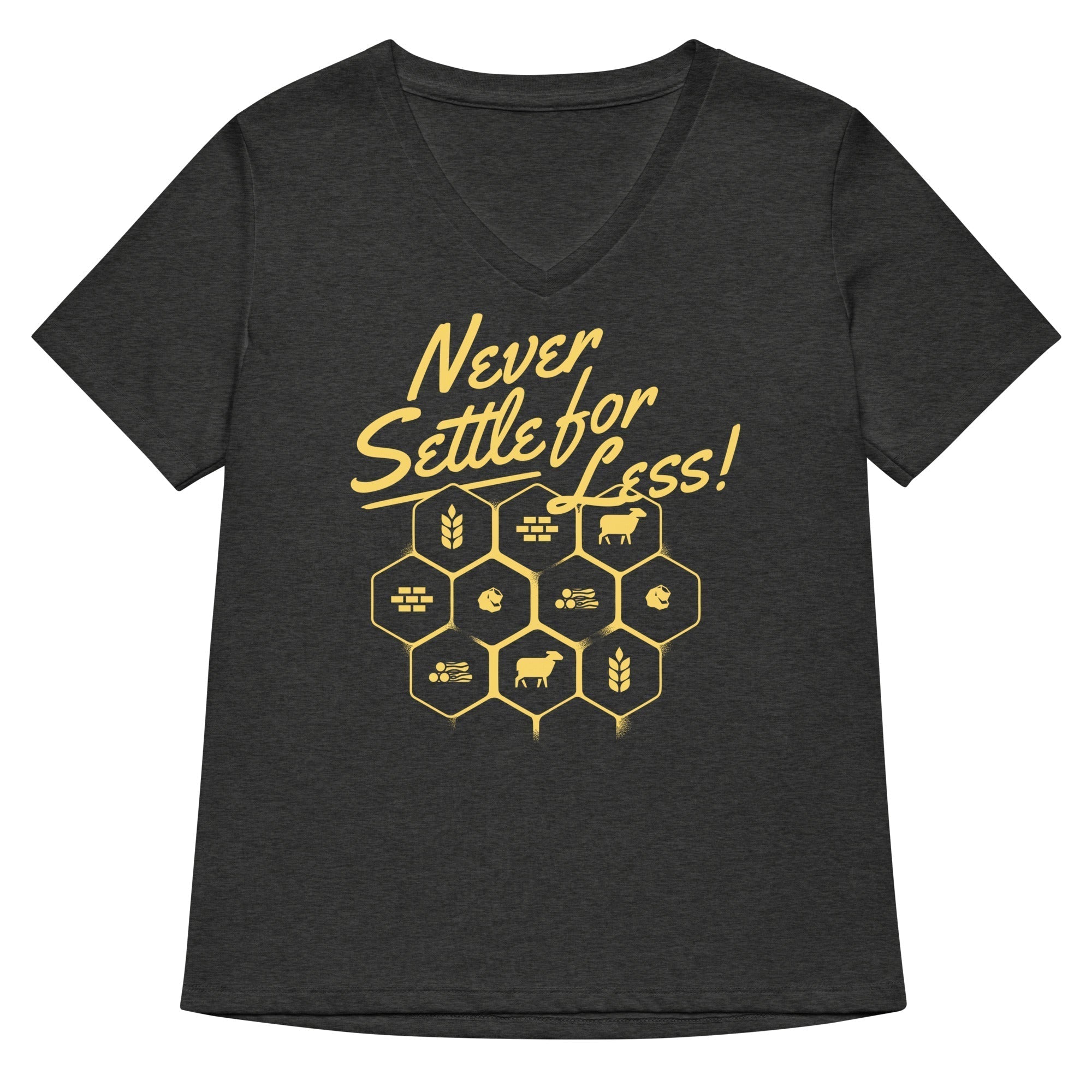 Never Settle For Less Women's V-Neck Tee Hoodie, Sweatshirt | PureTeeCo.com (Image 3)