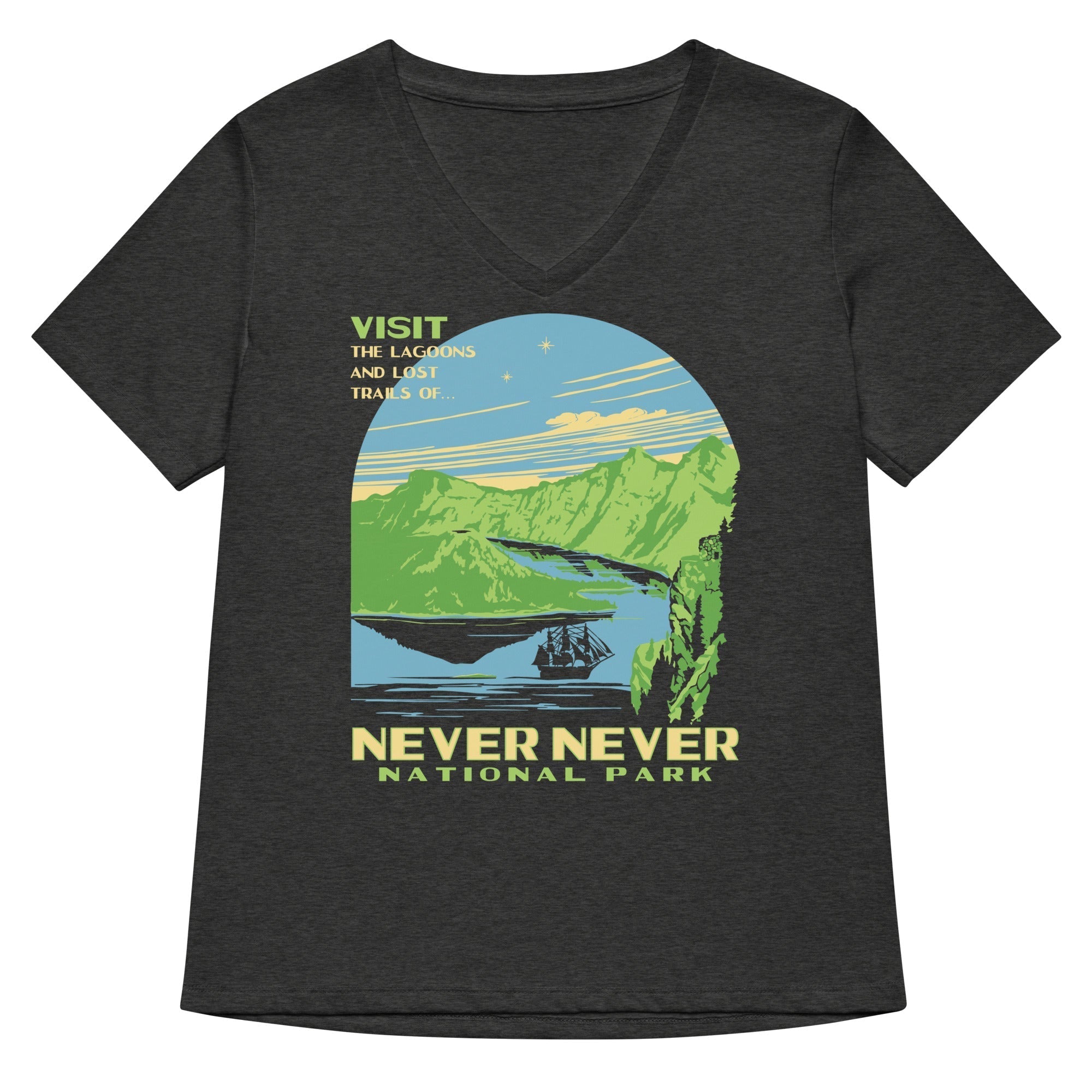 Never Never National Park Women's V-Neck Tee Hoodie, Sweatshirt | PureTeeCo.com (Image 2)