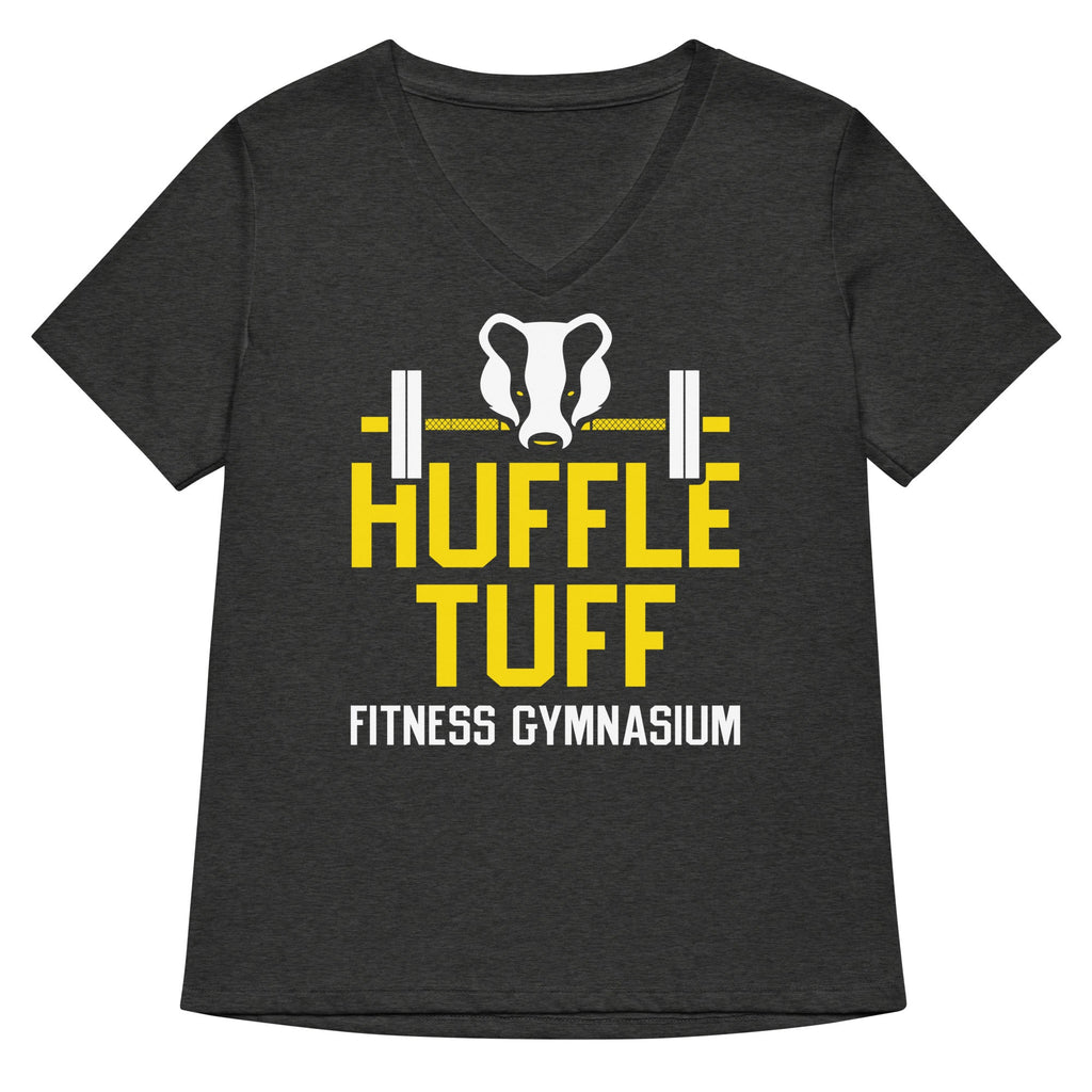 Huffle Tuff Gym Women's V-Neck Tee Hoodie, Sweatshirt | PureTeeCo.com (Image 3)