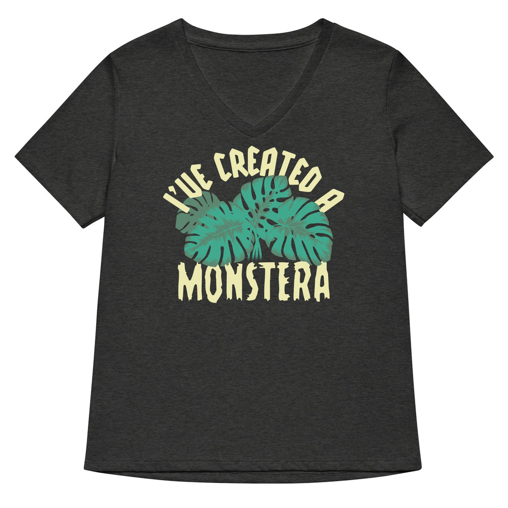 I've Created A Monstera Women's V-Neck Tee Hoodie, Sweatshirt | PureTeeCo.com (Image 3)