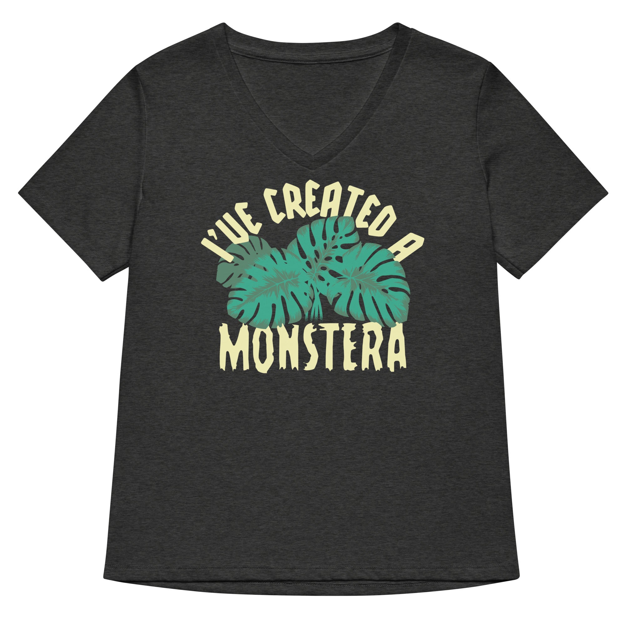 I've Created A Monstera Women's V-Neck Tee Hoodie, Sweatshirt | PureTeeCo.com (Image 3)