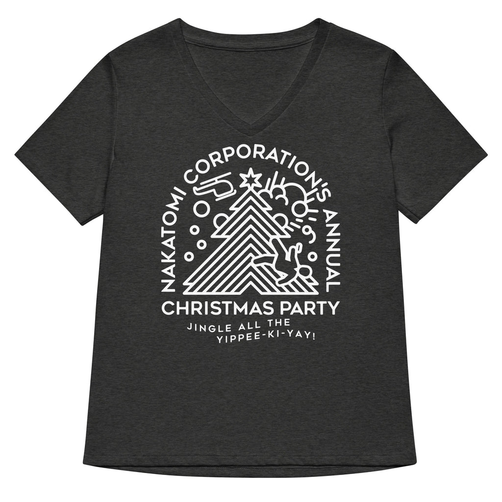 Nakatomi Christmas Party Women's V-Neck Tee Hoodie, Sweatshirt | PureTeeCo.com (Image 4)