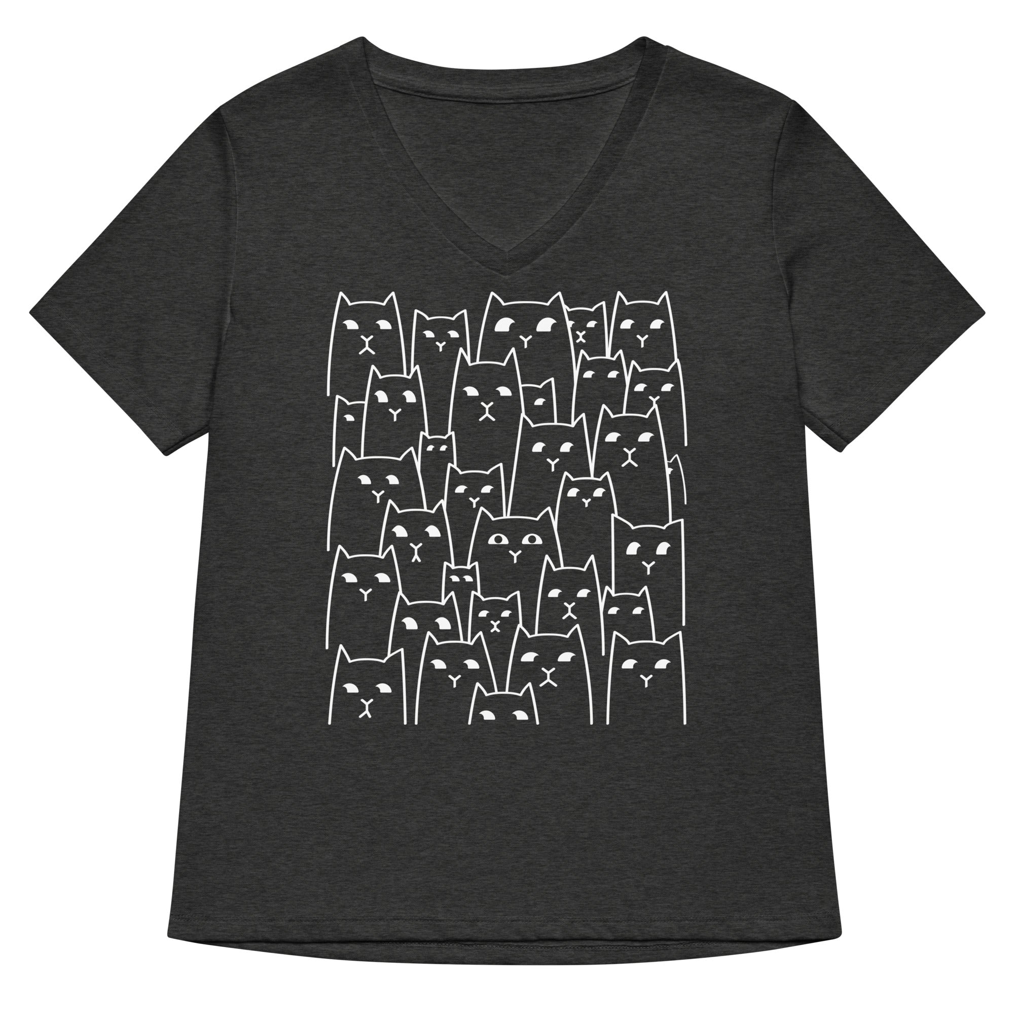 Suspicious Cats Women's V-Neck Tee Hoodie, Sweatshirt | PureTeeCo.com (Image 3)