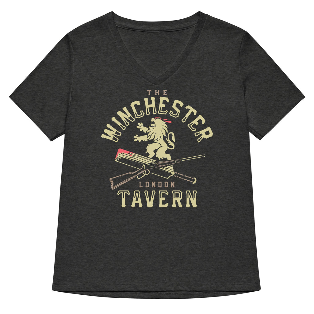 The Winchester Tavern Women's V-Neck Tee Hoodie, Sweatshirt | PureTeeCo.com (Image 3)