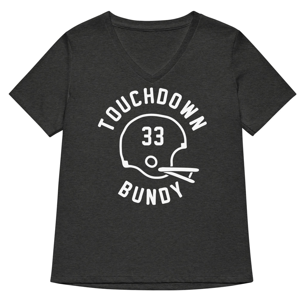 Touchdown Bundy Women's V-Neck Tee Hoodie, Sweatshirt | PureTeeCo.com (Image 3)
