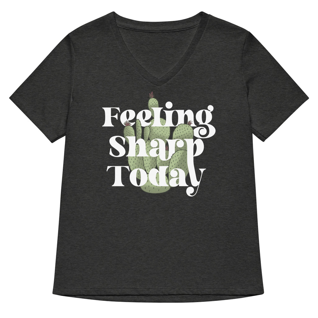 Feeling Sharp Today Women's V-Neck Tee Hoodie, Sweatshirt | PureTeeCo.com (Image 4)