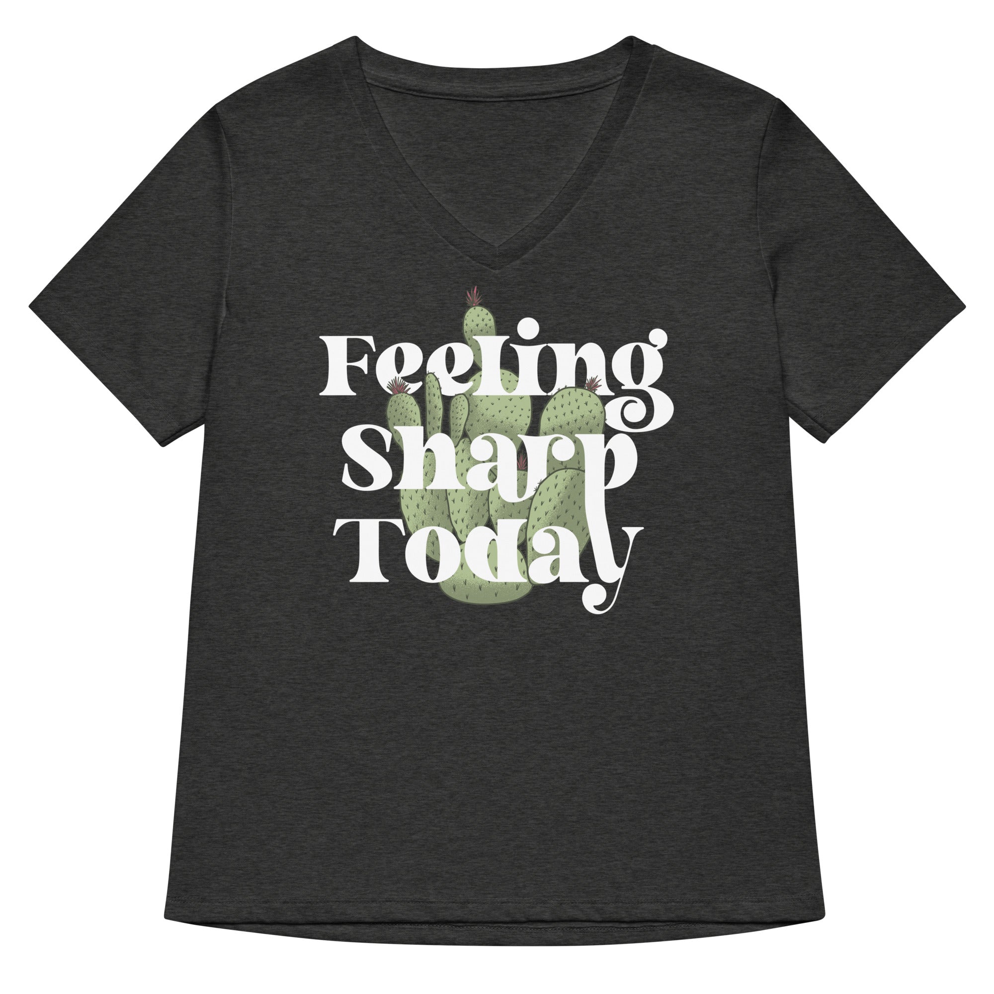 Feeling Sharp Today Women's V-Neck Tee Hoodie, Sweatshirt | PureTeeCo.com (Image 4)