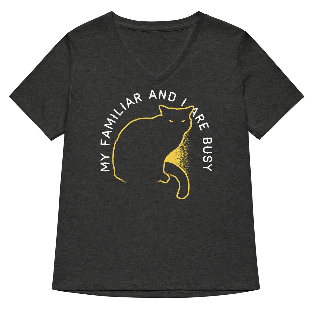 My Familiar And I Are Busy Women's V-Neck Tee Hoodie, Sweatshirt | PureTeeCo.com (Image 3)