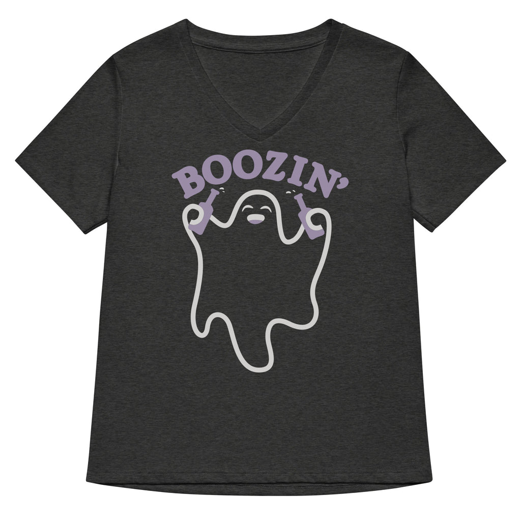 Boozin' Women's V-Neck Tee Hoodie, Sweatshirt | PureTeeCo.com (Image 3)