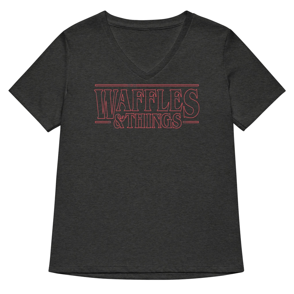 Waffles & Things Women's V-Neck Tee Hoodie, Sweatshirt | PureTeeCo.com (Image 3)