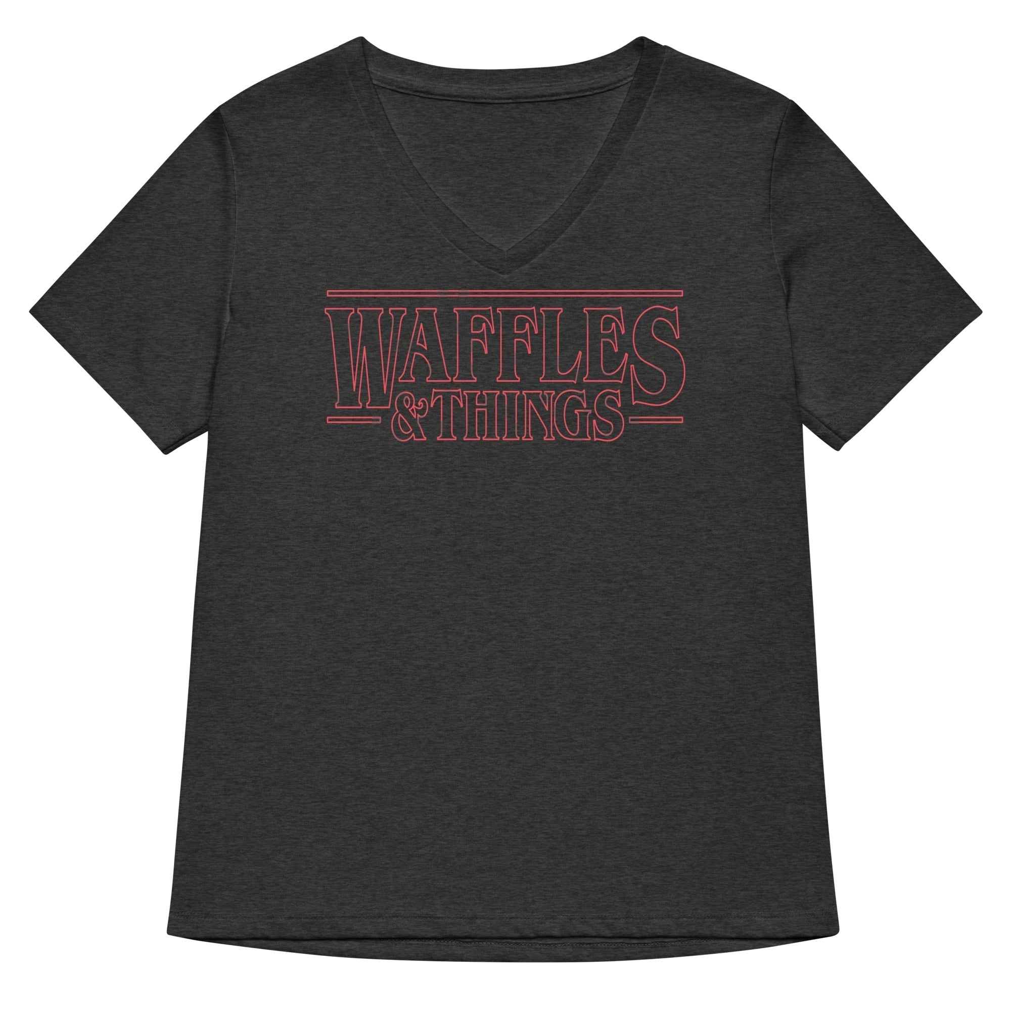 Waffles & Things Women's V-Neck Tee Hoodie, Sweatshirt | PureTeeCo.com (Image 3)