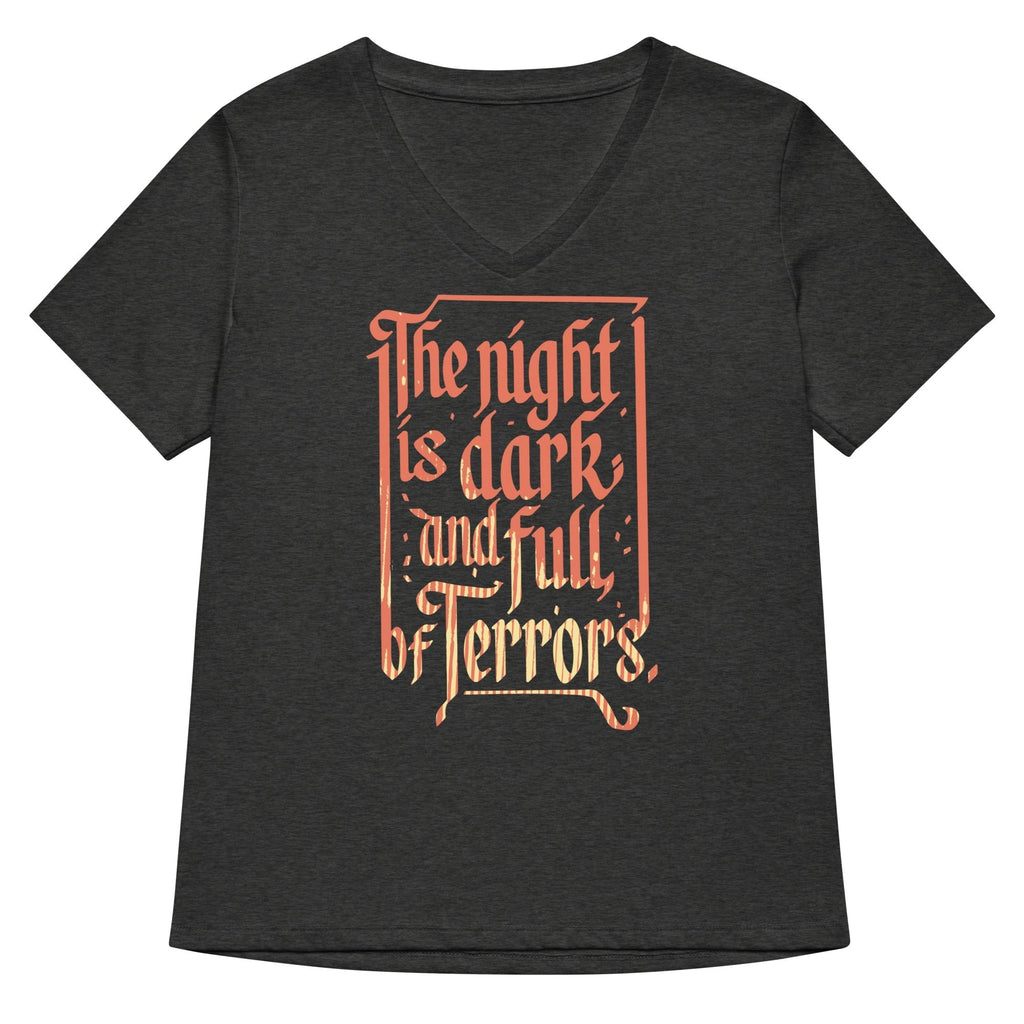 The Night Is Dark And Full Of Terrors Women's V-Neck Tee Hoodie, Sweatshirt | PureTeeCo.com (Image 2)
