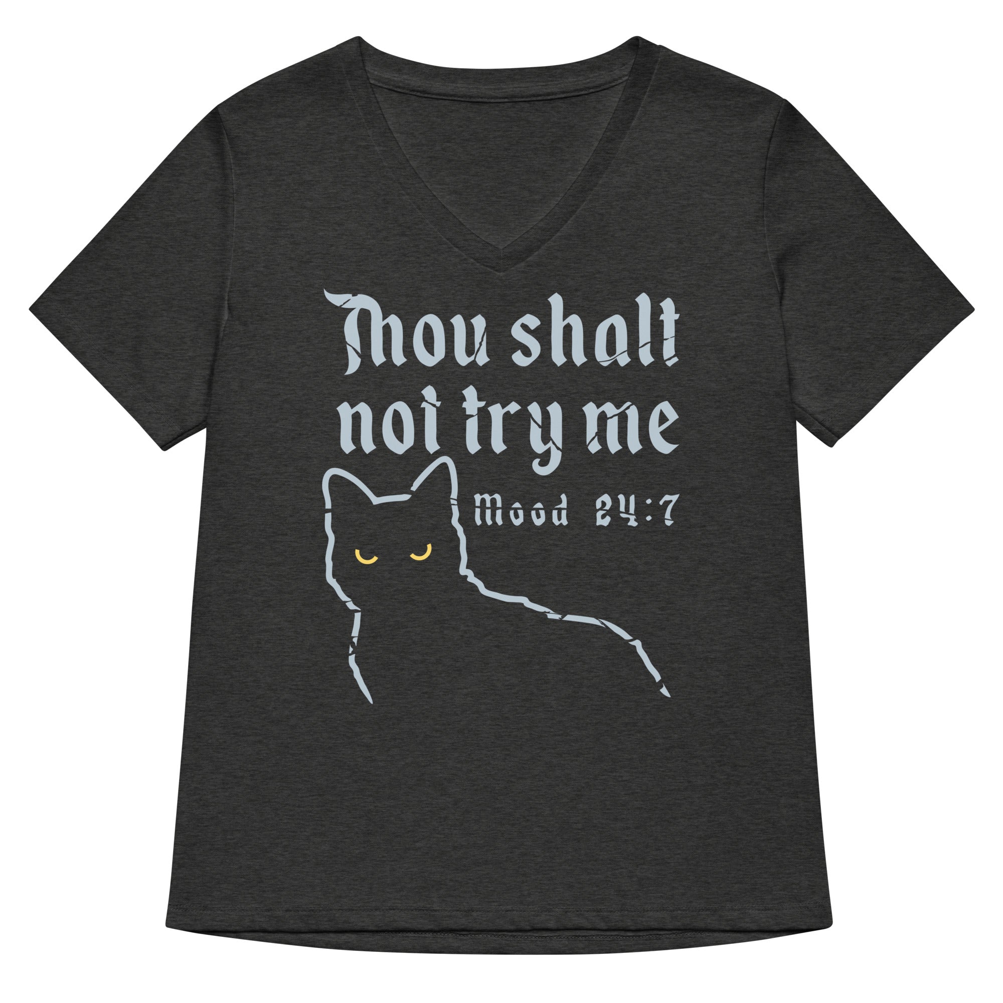 Thou Shalt Not Try Me Women's V-Neck Tee Hoodie, Sweatshirt | PureTeeCo.com (Image 3)