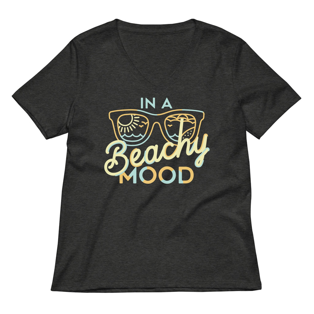 In A Beachy Mood Women's V-Neck Tee Hoodie, Sweatshirt | PureTeeCo.com (Image 1)