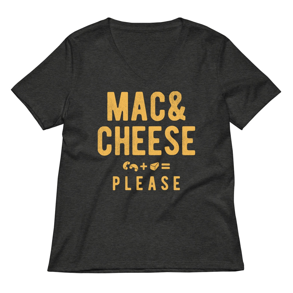 Mac And Cheese Please Women's V-Neck Tee Hoodie, Sweatshirt | PureTeeCo.com (Image 2)
