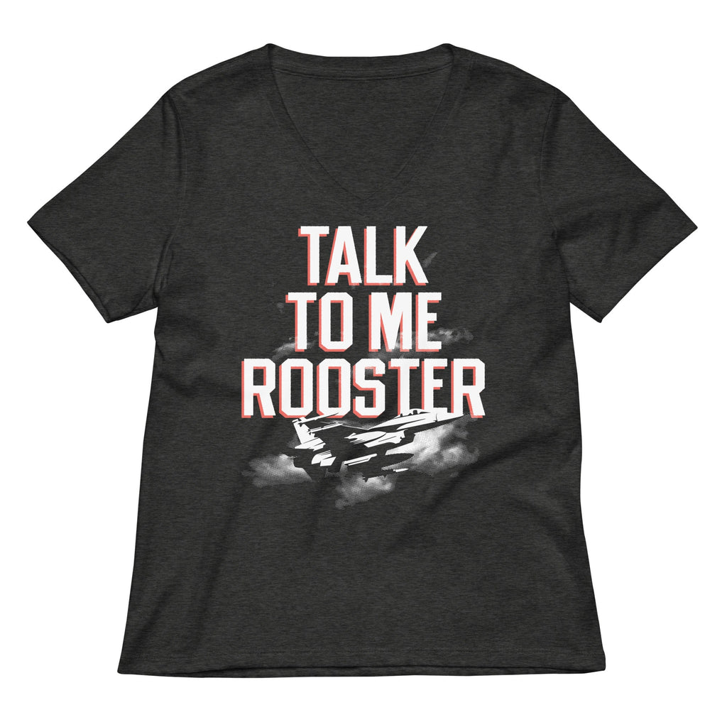 Talk To Me Rooster Women's V-Neck Tee Hoodie, Sweatshirt | PureTeeCo.com (Image 2)