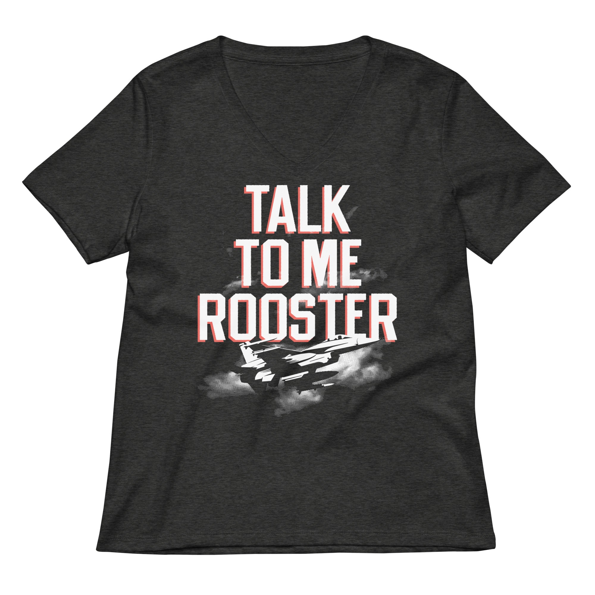 Talk To Me Rooster Women's V-Neck Tee Hoodie, Sweatshirt | PureTeeCo.com (Image 2)
