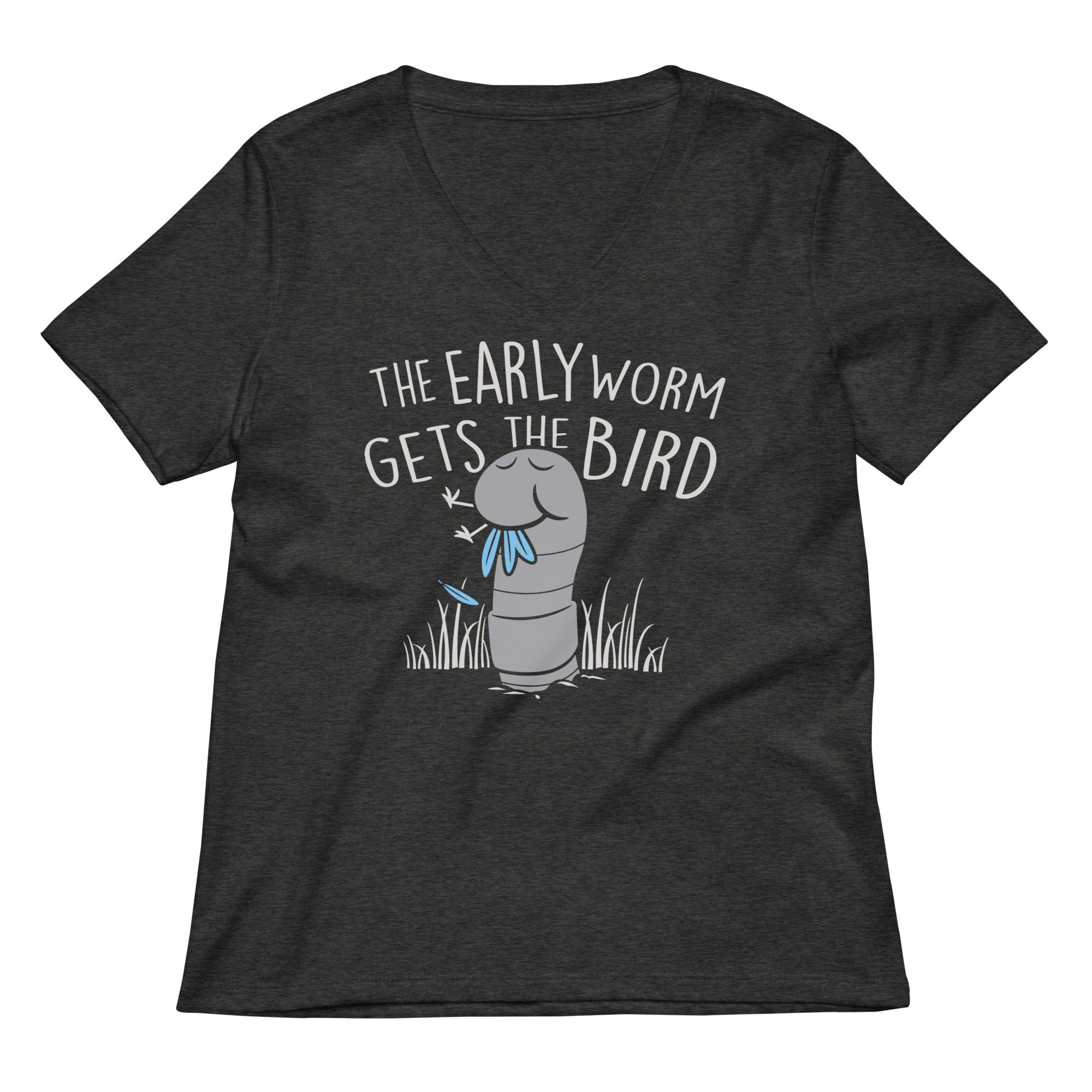 The Early Worm Gets The Bird Women's V-Neck Tee Hoodie, Sweatshirt | PureTeeCo.com (Image 1)
