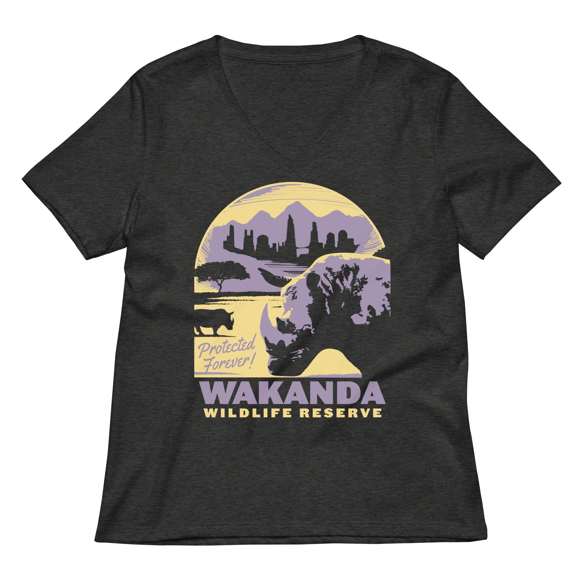 Wakanda Wildlife Reserve Women's V-Neck Tee Hoodie, Sweatshirt | PureTeeCo.com (Image 3)