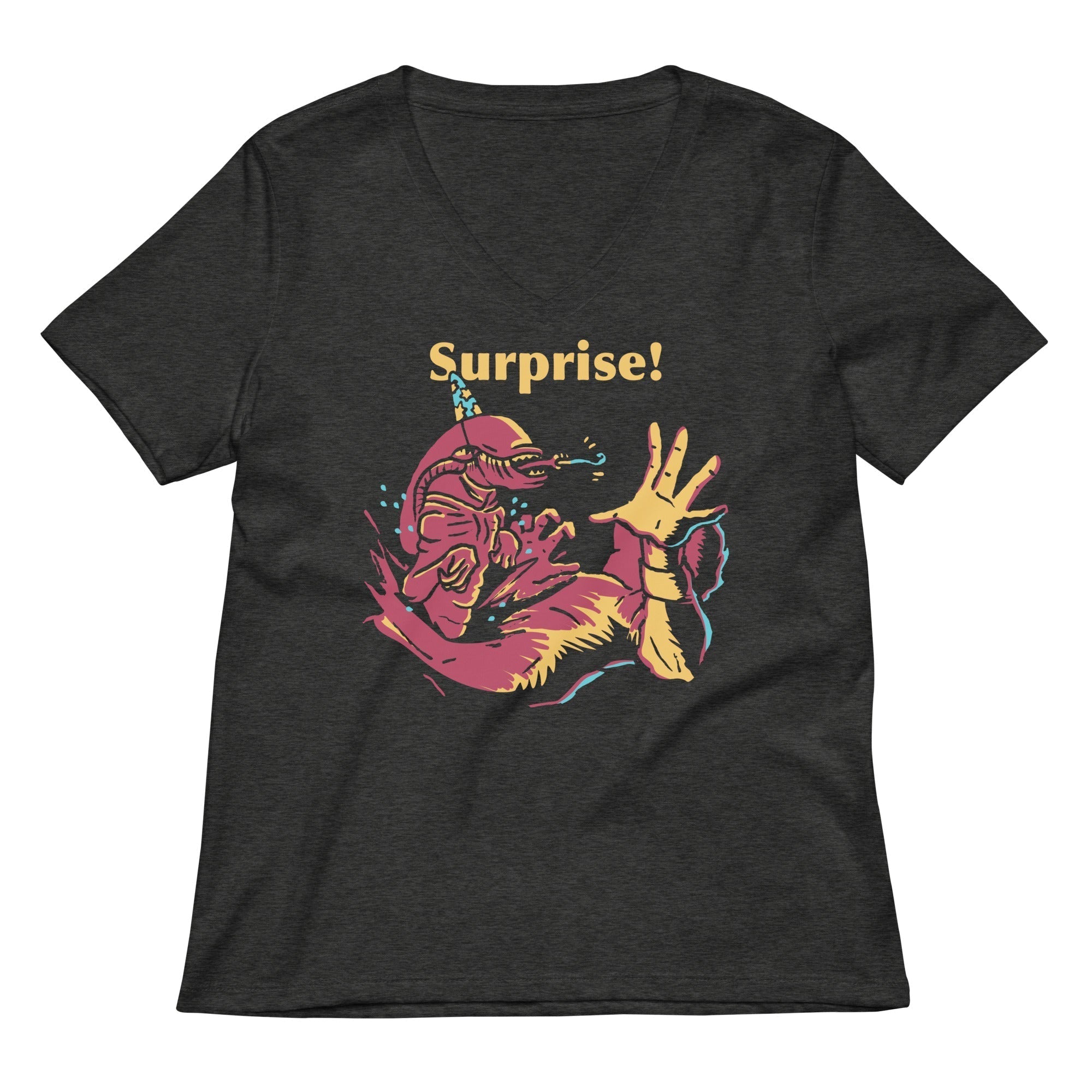 Surprise Party! Women's V-Neck Tee Hoodie, Sweatshirt | PureTeeCo.com (Image 3)