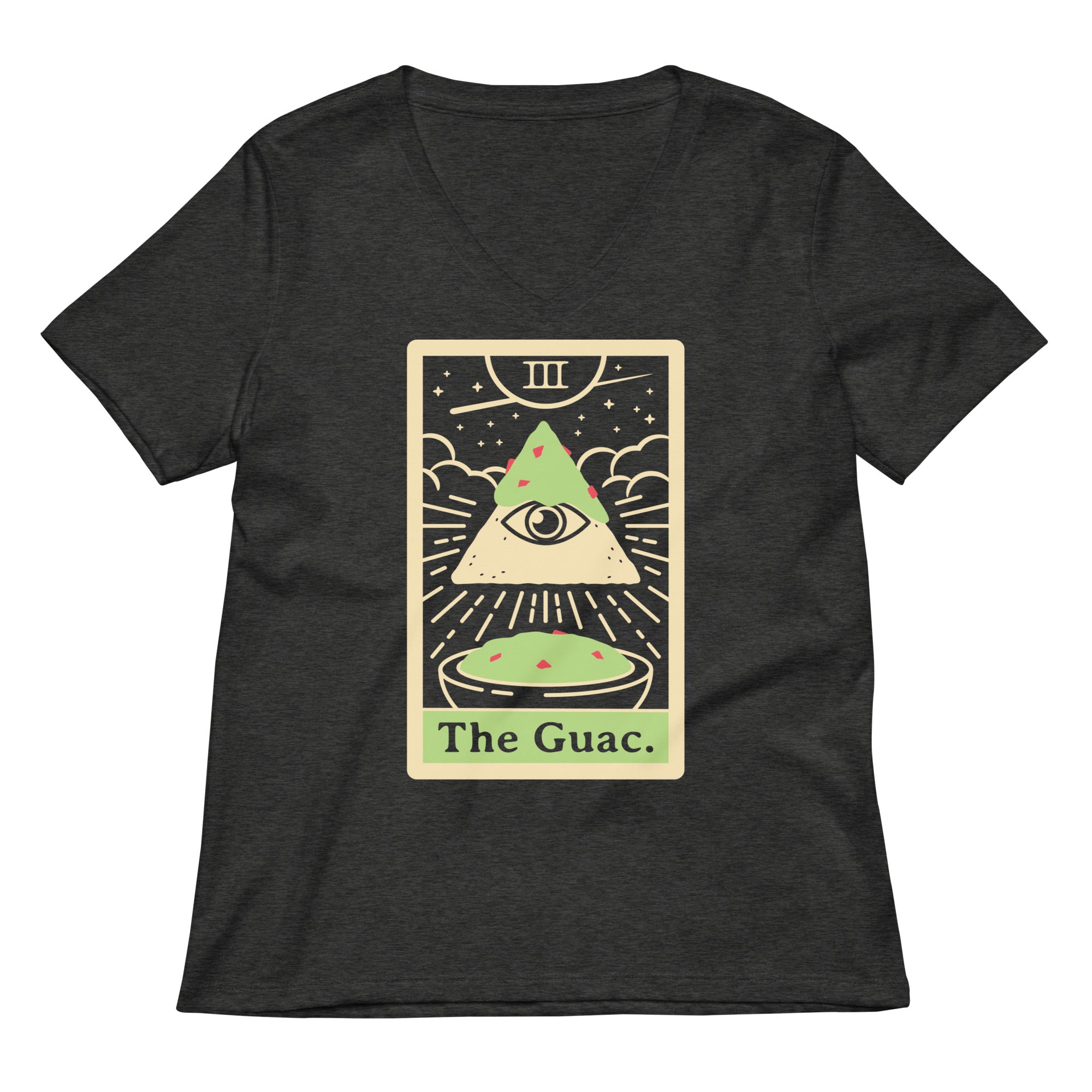 The Guac Tarot Women's V-Neck Tee Hoodie, Sweatshirt | PureTeeCo.com (Image 3)