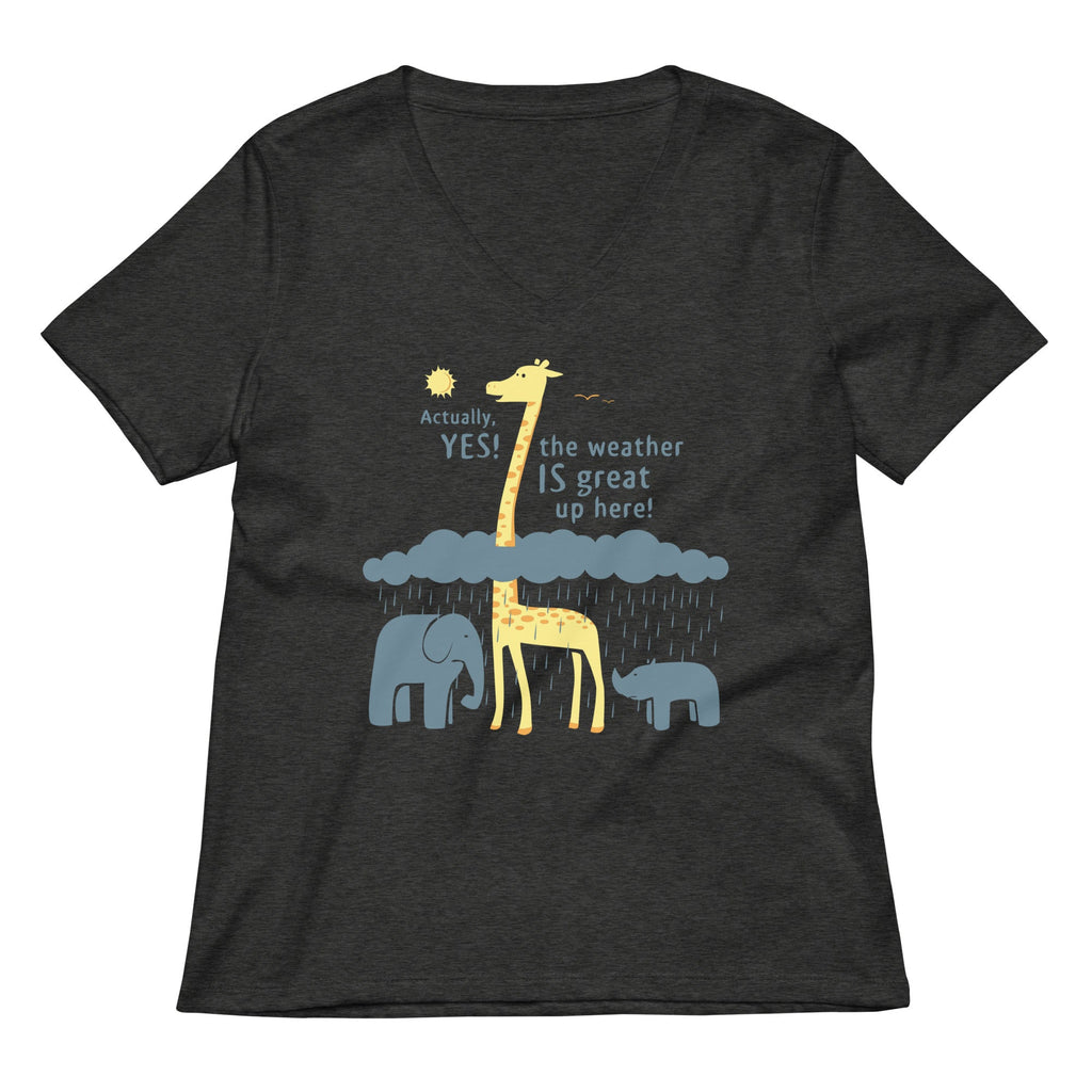 The Weather Is Great Up Here! Women's V-Neck Tee Hoodie, Sweatshirt | PureTeeCo.com (Image 3)