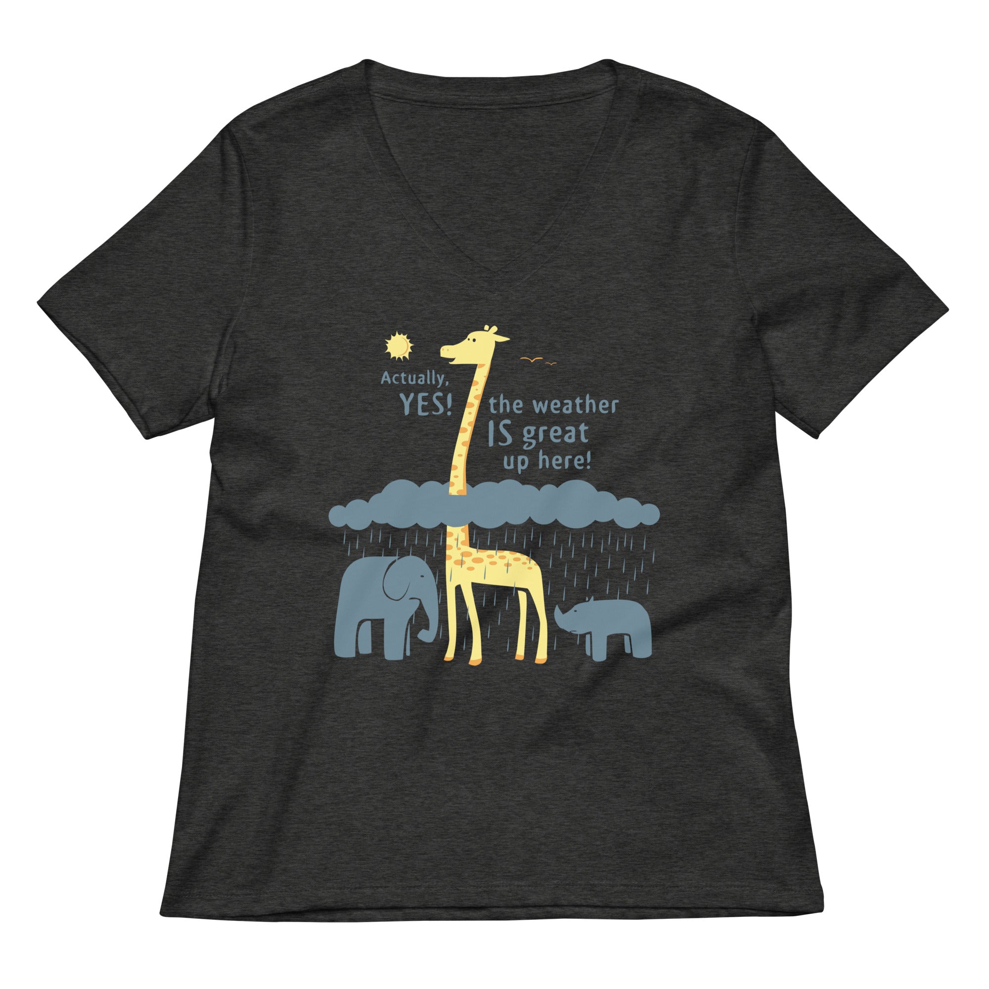 The Weather Is Great Up Here! Women's V-Neck Tee Hoodie, Sweatshirt | PureTeeCo.com (Image 3)
