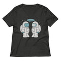 Space Sneeze Women's V-Neck Tee Hoodie, Sweatshirt | PureTeeCo.com (Image 1)