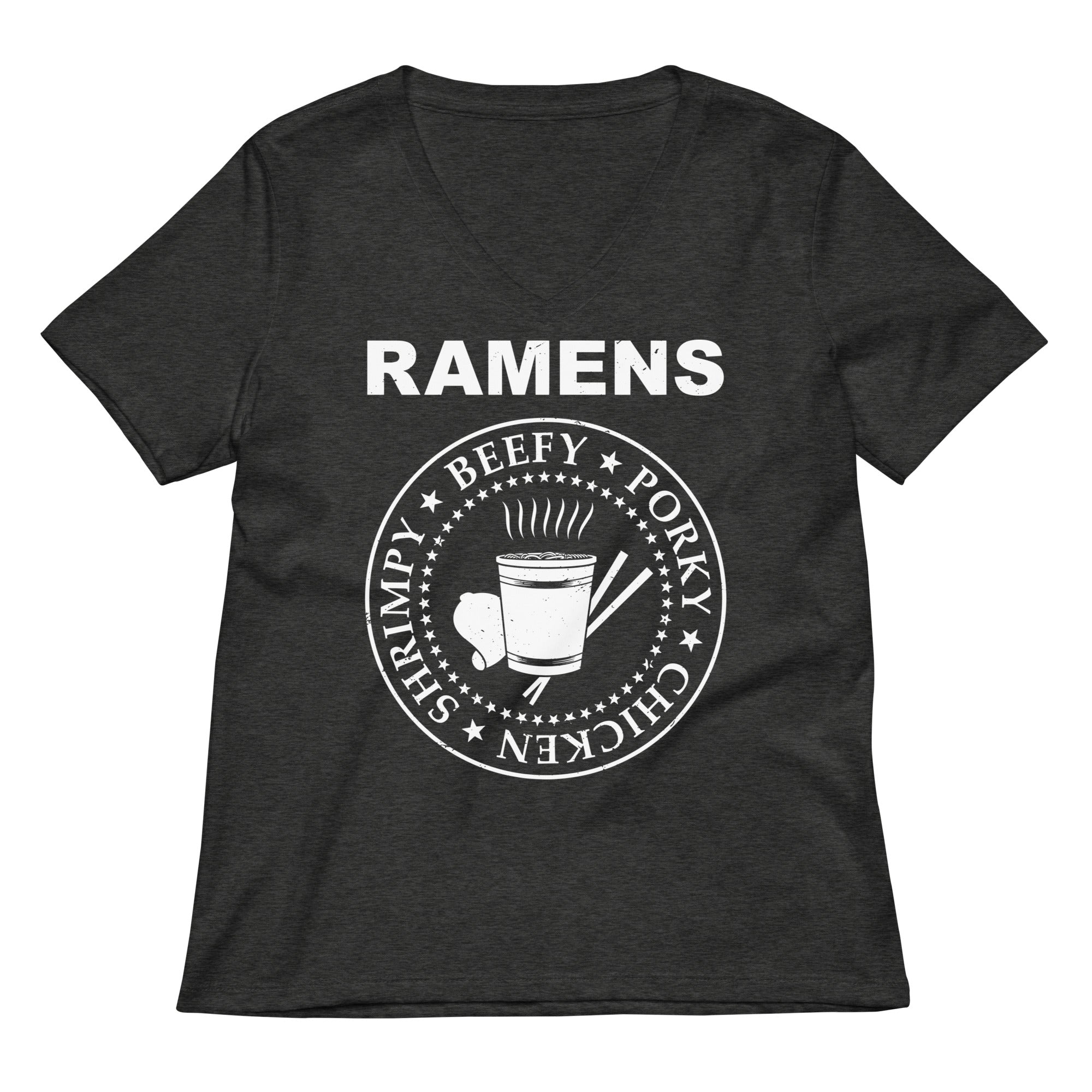 Ramens Women's V-Neck Tee Hoodie, Sweatshirt | PureTeeCo.com (Image 1)