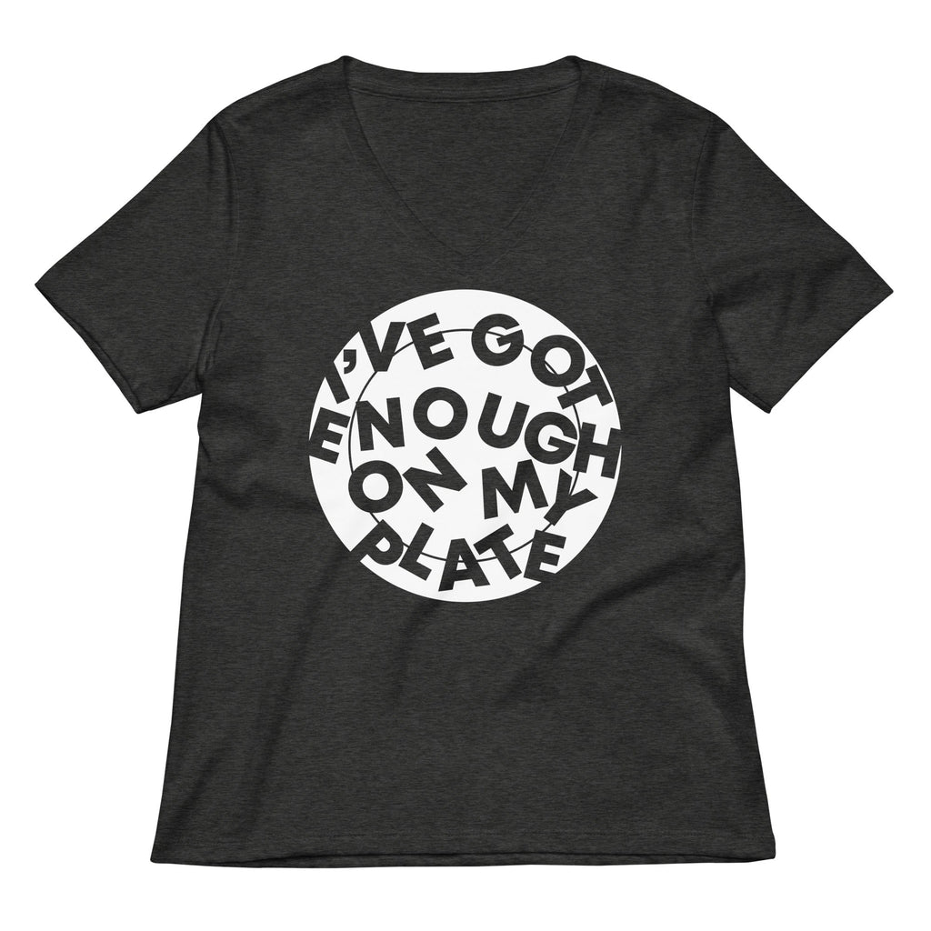 I've Got Enough On My Plate Women's V-Neck Tee Hoodie, Sweatshirt | PureTeeCo.com (Image 3)