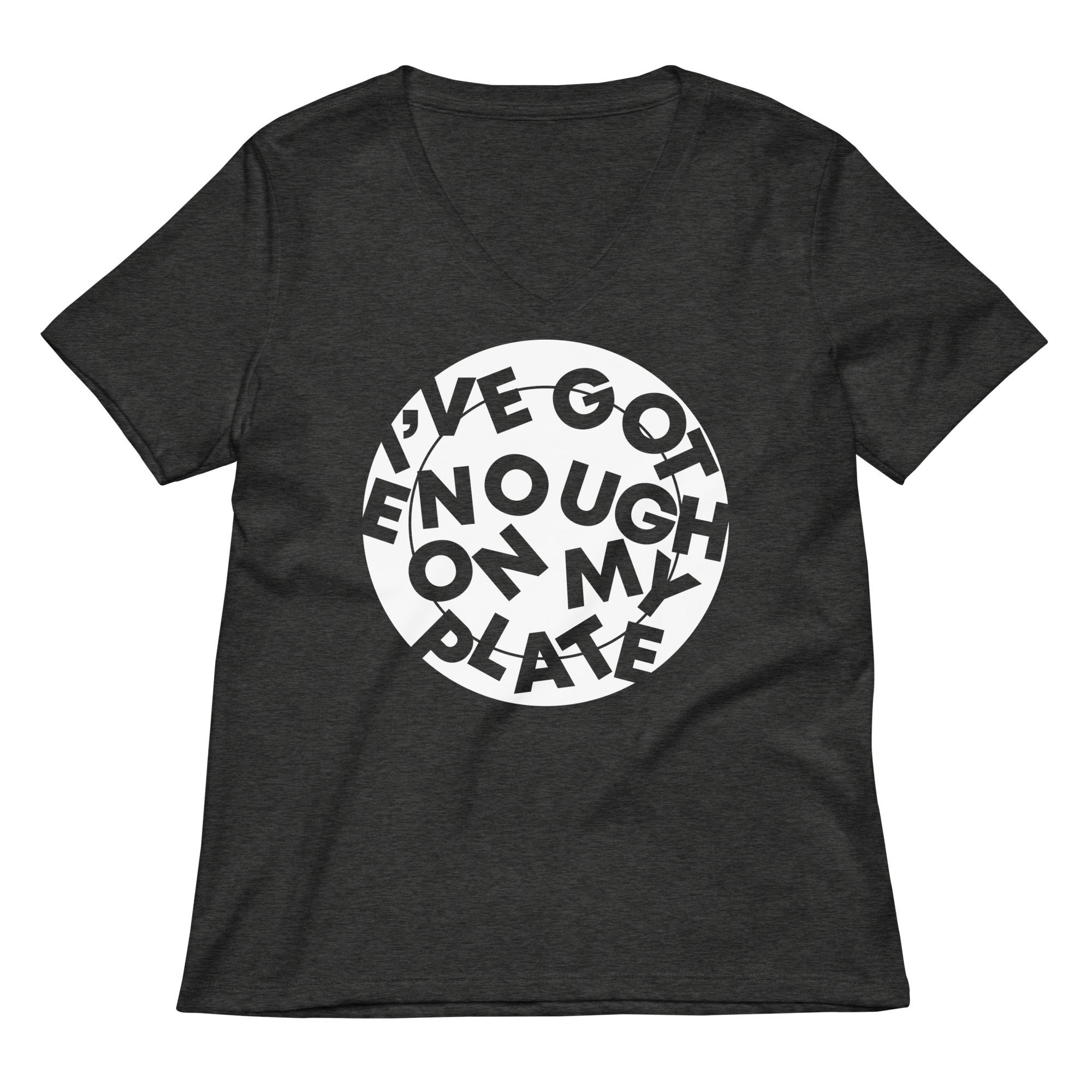 I've Got Enough On My Plate Women's V-Neck Tee Hoodie, Sweatshirt | PureTeeCo.com (Image 3)