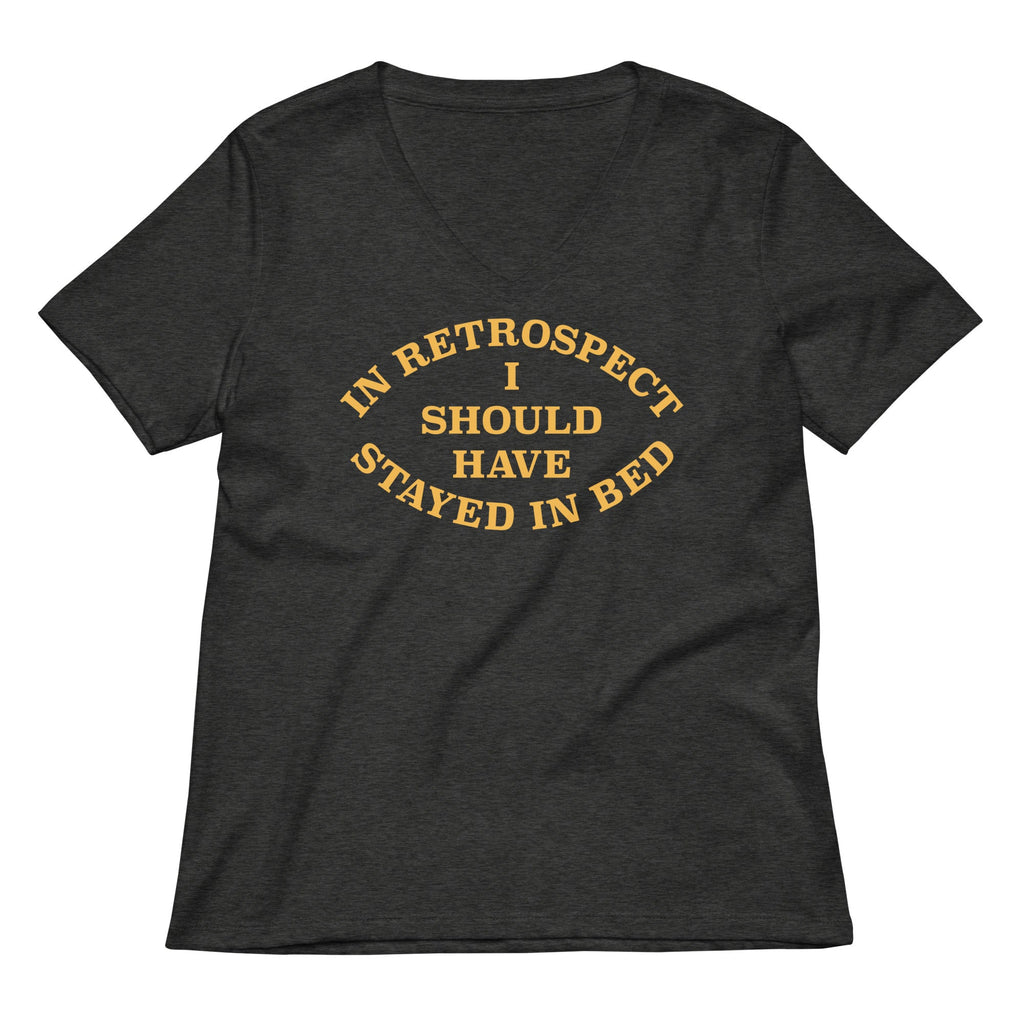 I Should Have Stayed In Bed Women's V-Neck Tee Hoodie, Sweatshirt | PureTeeCo.com (Image 2)