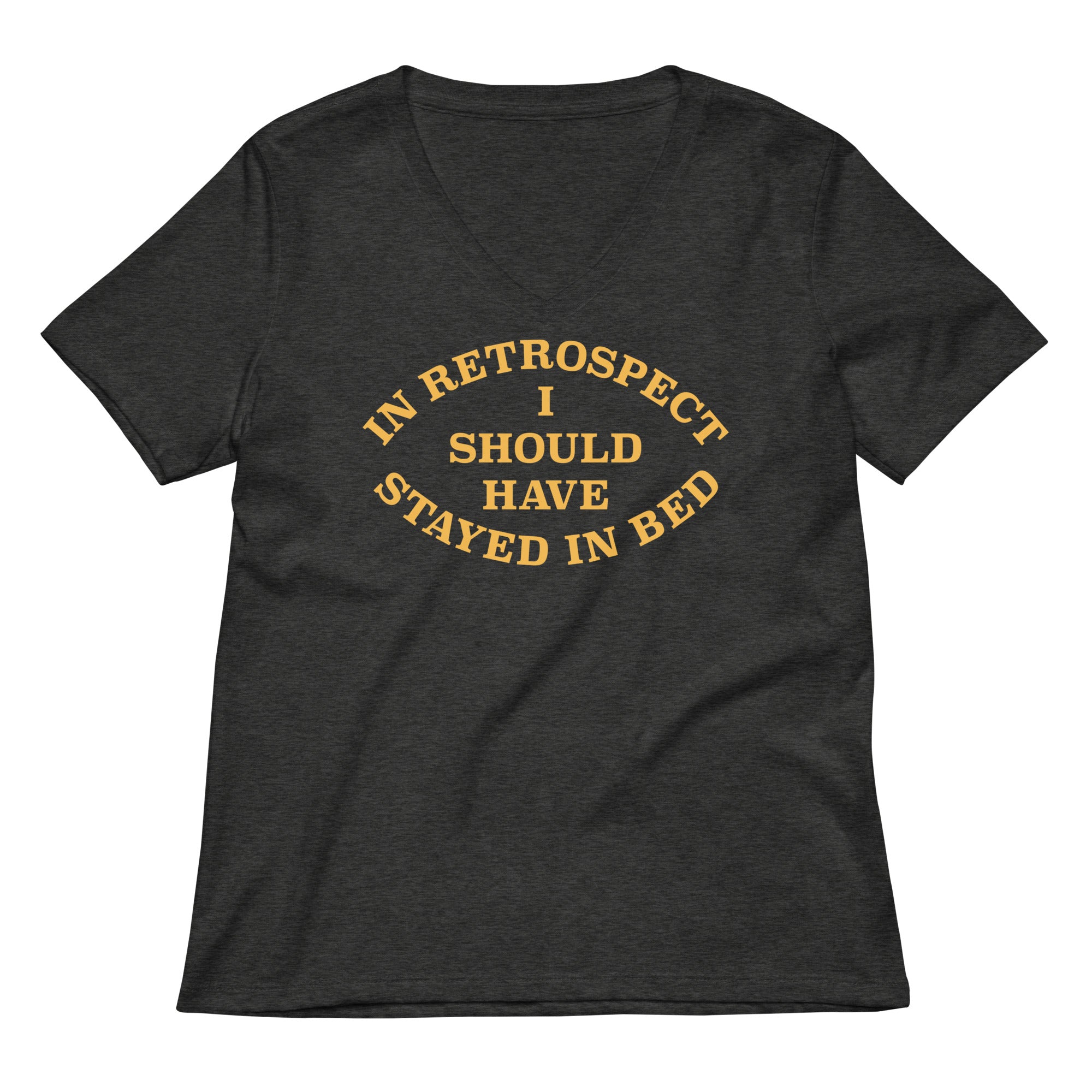 I Should Have Stayed In Bed Women's V-Neck Tee Hoodie, Sweatshirt | PureTeeCo.com (Image 2)