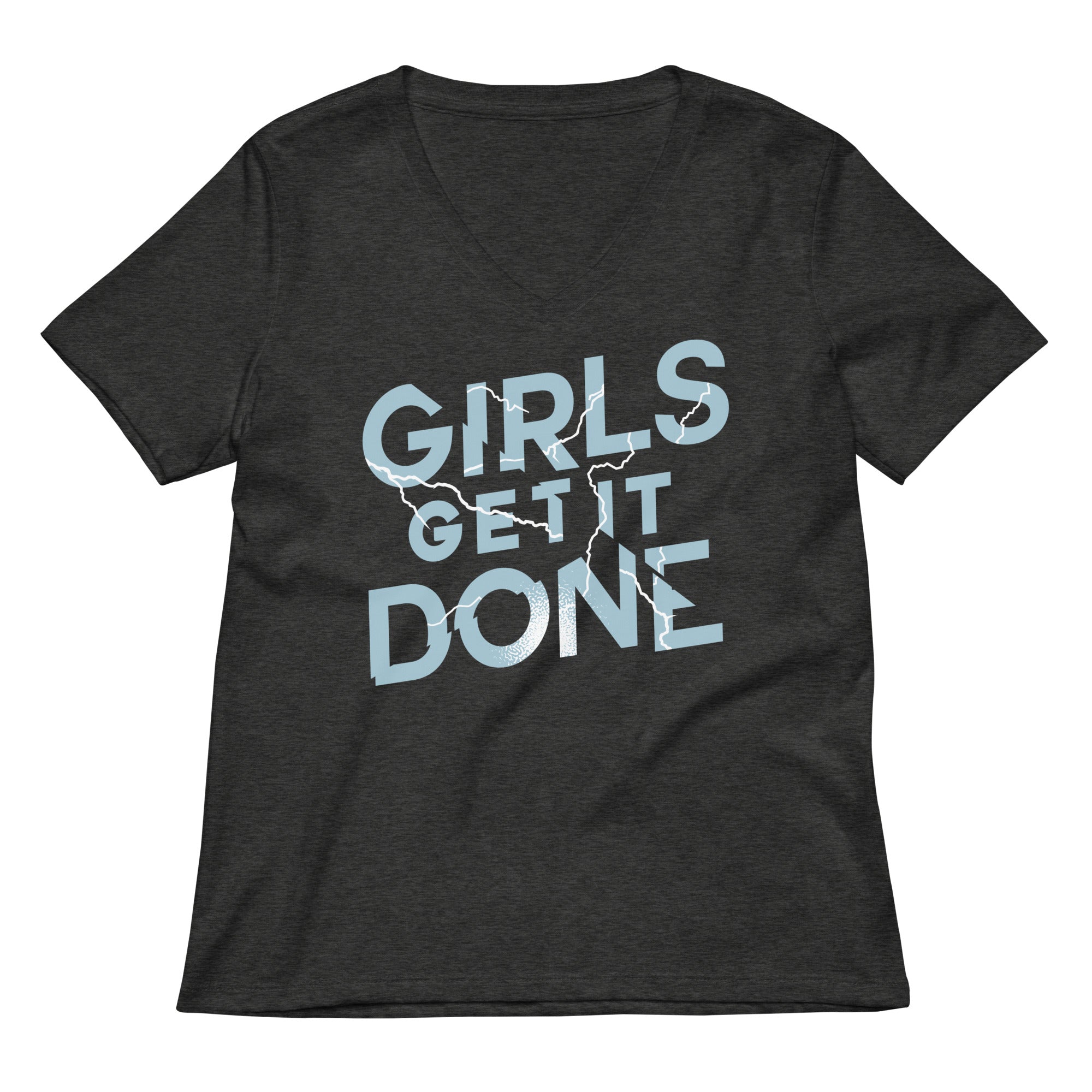 Girls Get It Done Women's V-Neck Tee Hoodie, Sweatshirt | PureTeeCo.com (Image 3)