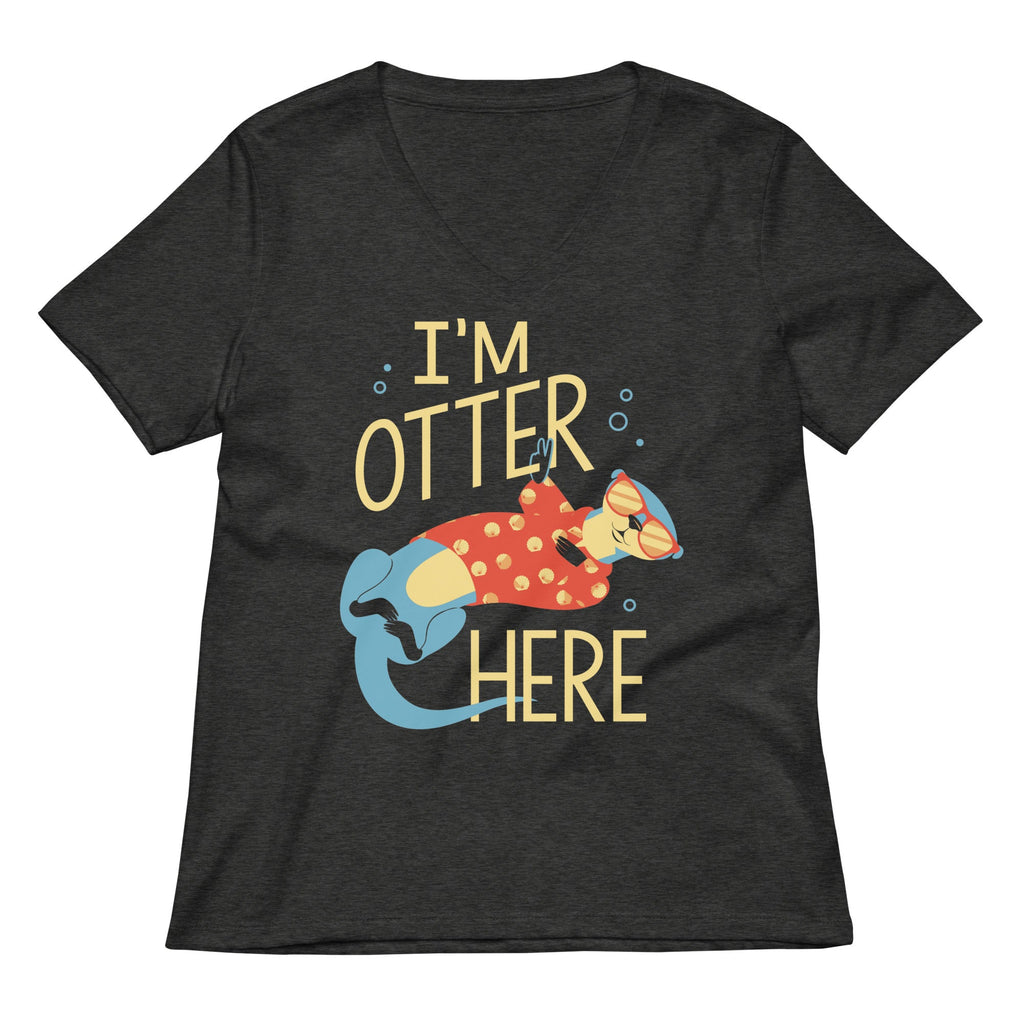I'm Otter Here Women's V-Neck Tee Hoodie, Sweatshirt | PureTeeCo.com (Image 3)