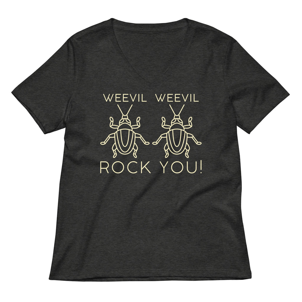 Weevil Weevil Rock You! Women's V-Neck Tee Hoodie, Sweatshirt | PureTeeCo.com (Image 1)