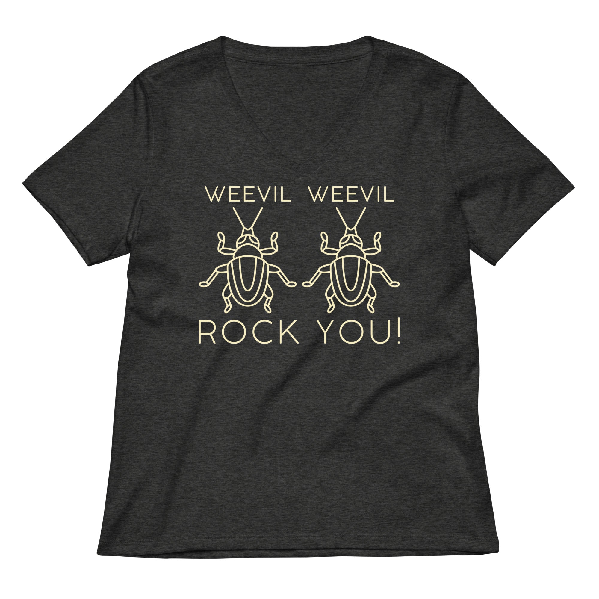 Weevil Weevil Rock You! Women's V-Neck Tee Hoodie, Sweatshirt | PureTeeCo.com (Image 1)