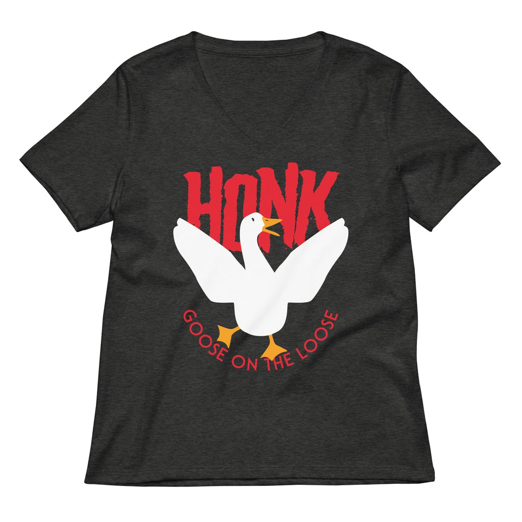 Honk Goose On The Loose Women's V-Neck Tee Hoodie, Sweatshirt | PureTeeCo.com (Image 3)