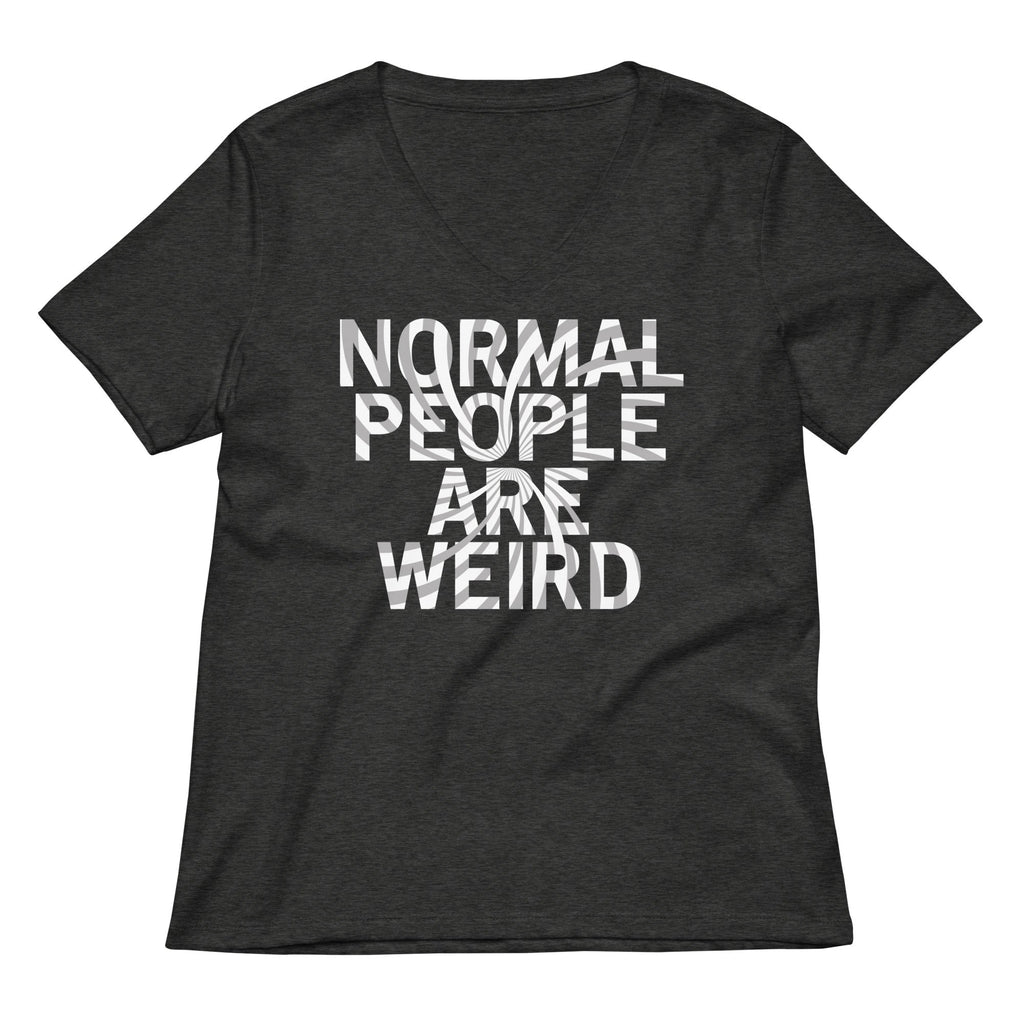 Normal People Are Weird Women's V-Neck Tee Hoodie, Sweatshirt | PureTeeCo.com (Image 3)